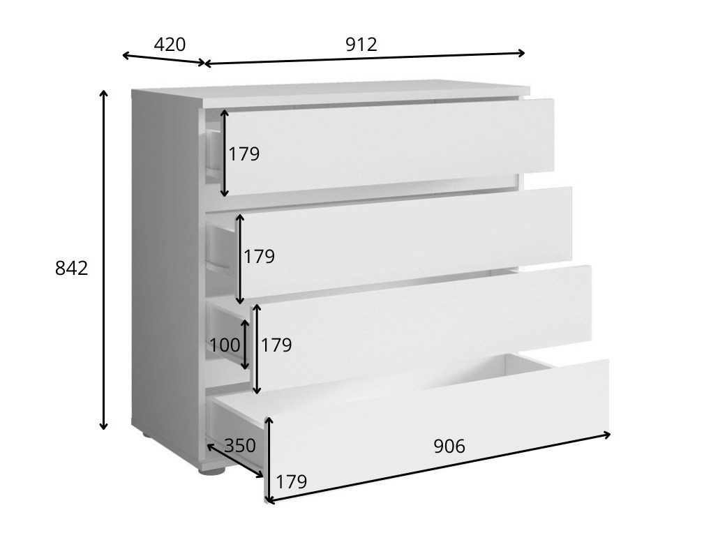 Komoda Odecira 101 (Grafit)