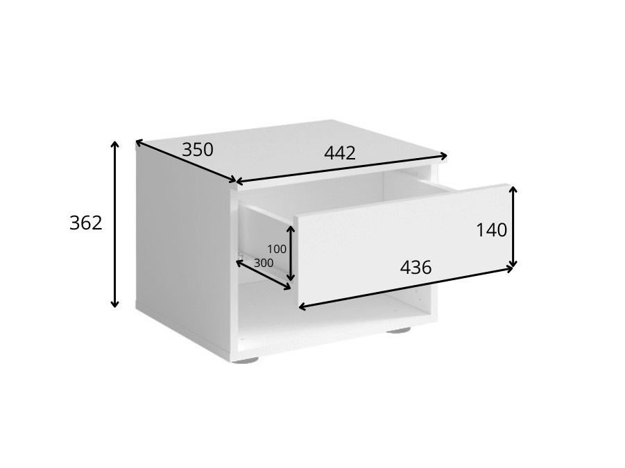 Set noćnih ormarića Odecira 102 (Grafit)