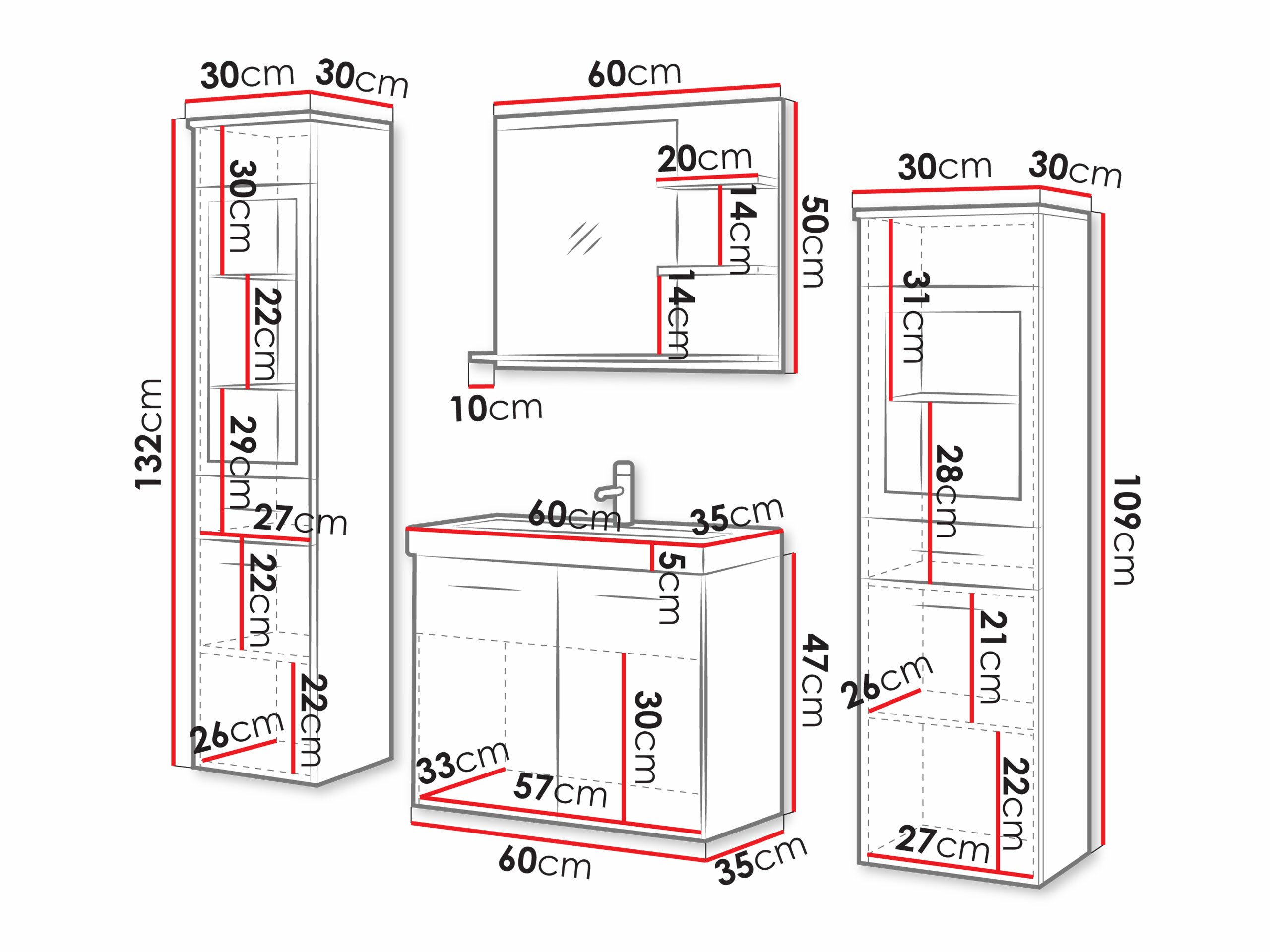 Kupaonski namještaj Sarasota 141 (Artisan hrast)