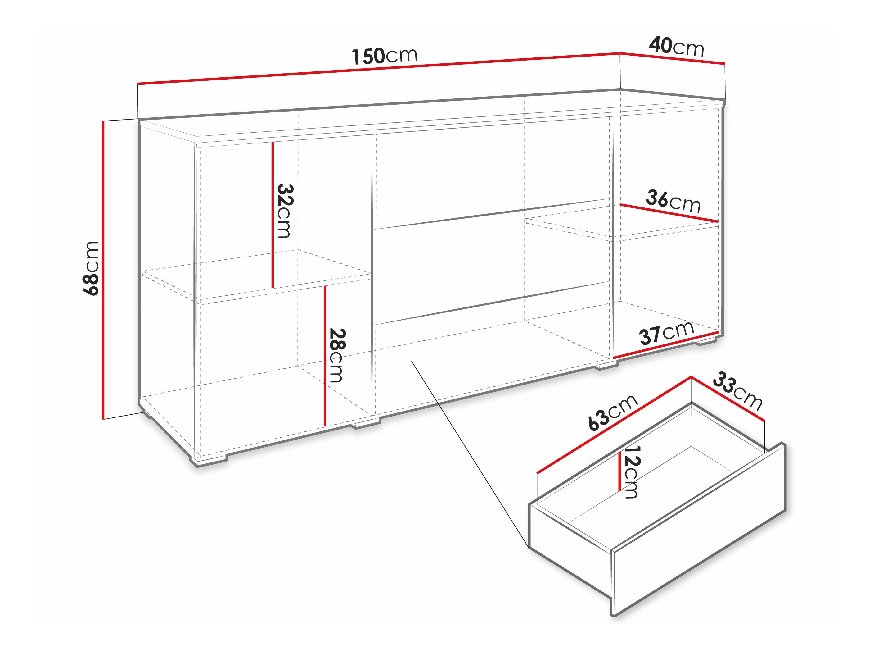 Komoda Mirfivo 102 (Hrast Artisan)