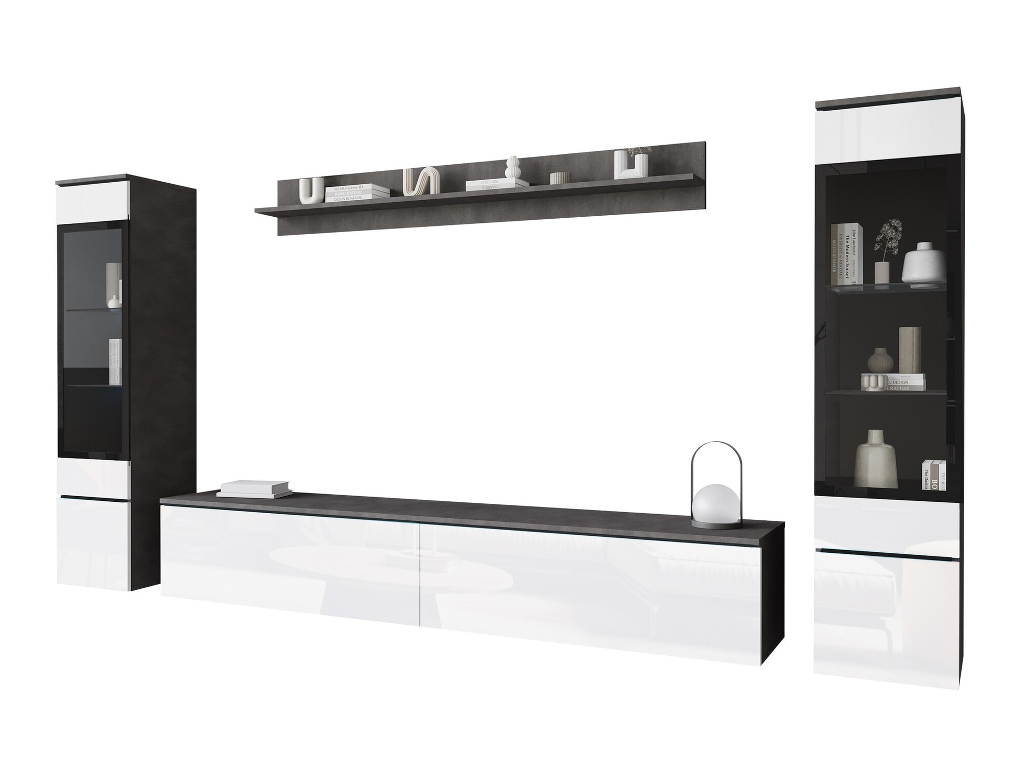 Set za dnevni boravak Sarasota 126 (Siva Matera + Sjajno bijela)