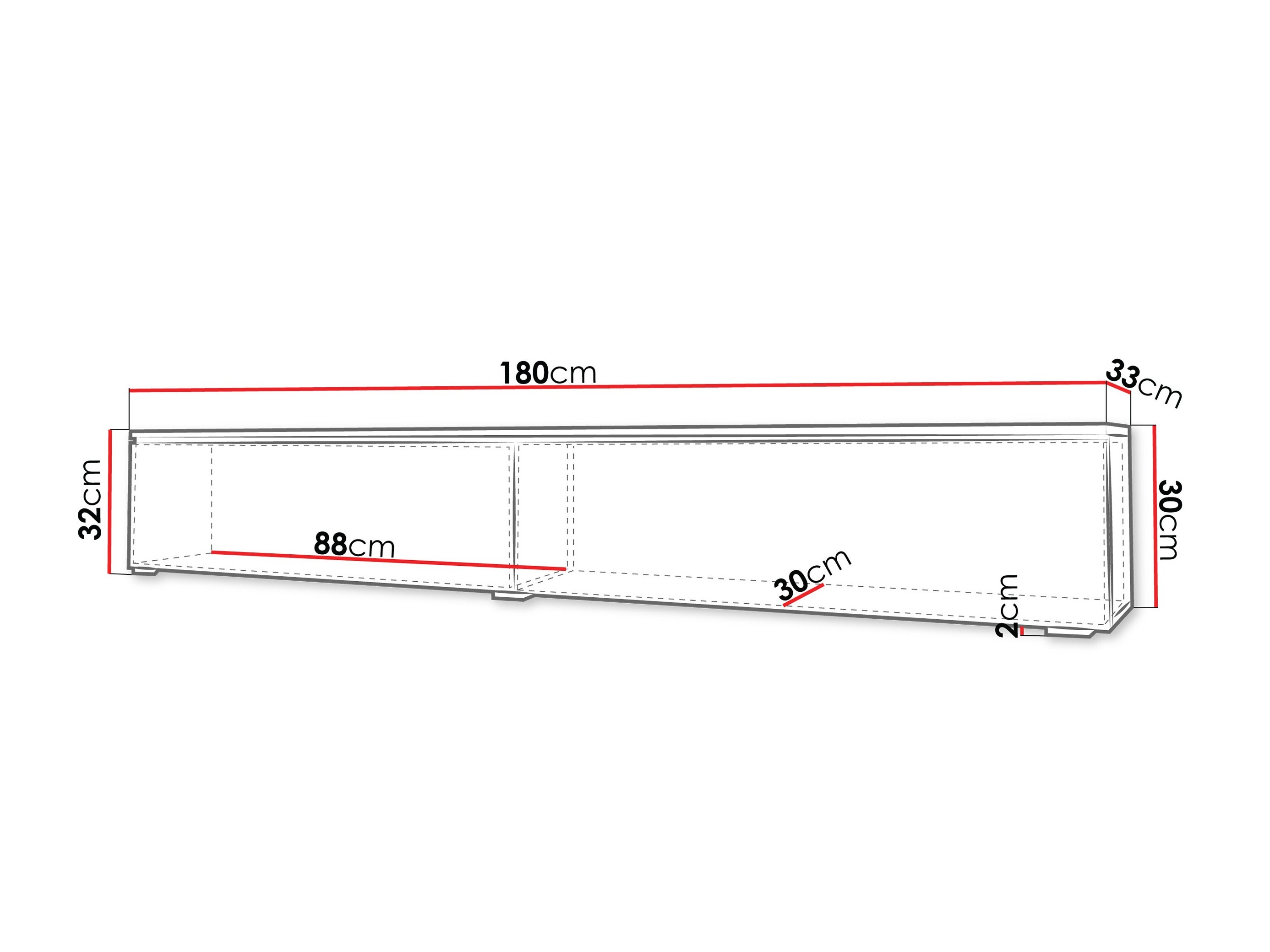 TV stol Sarasota 121 (Prašnjavo zelena)