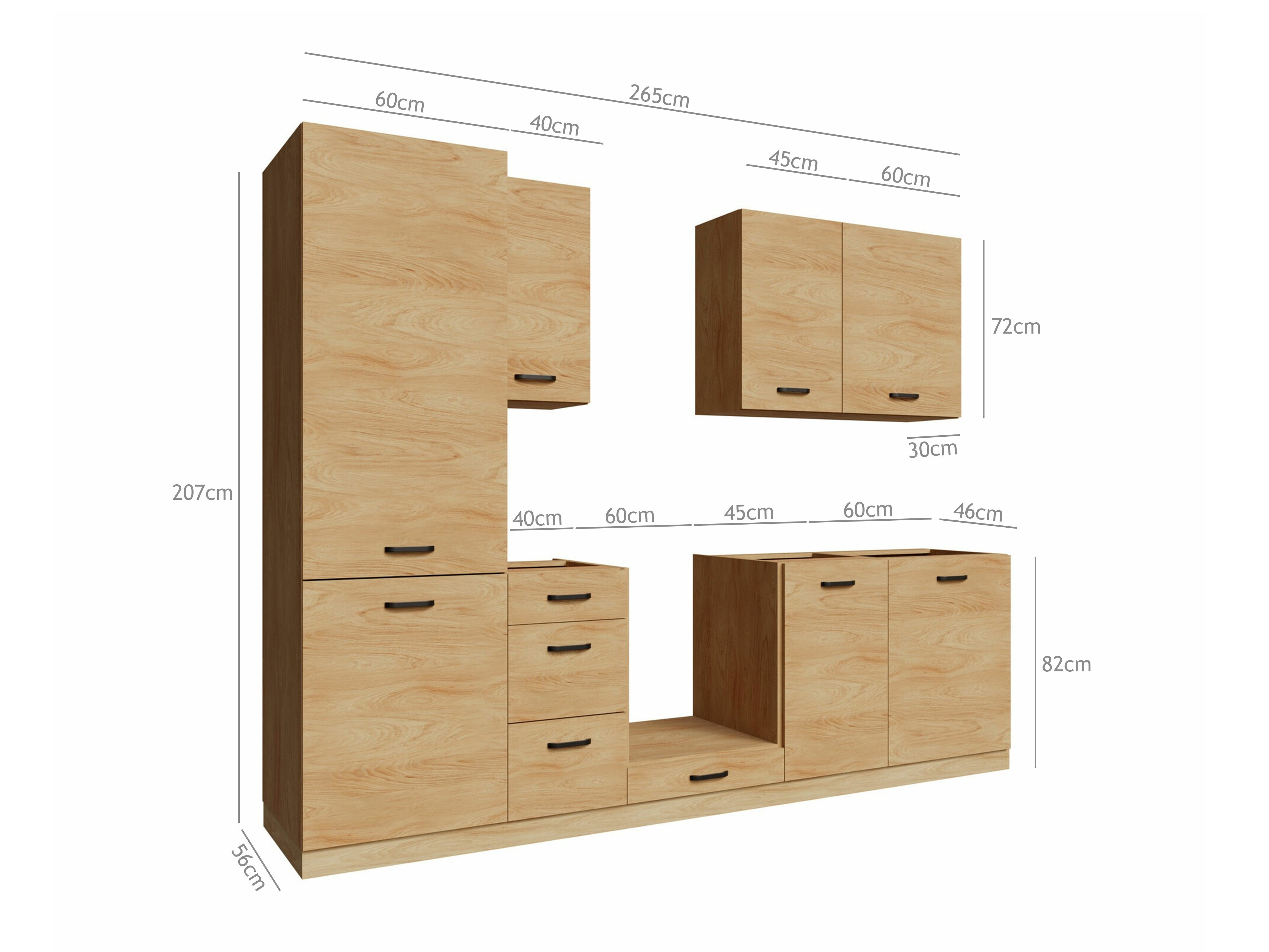 Modularan kuhinjski set Amper Oak 167