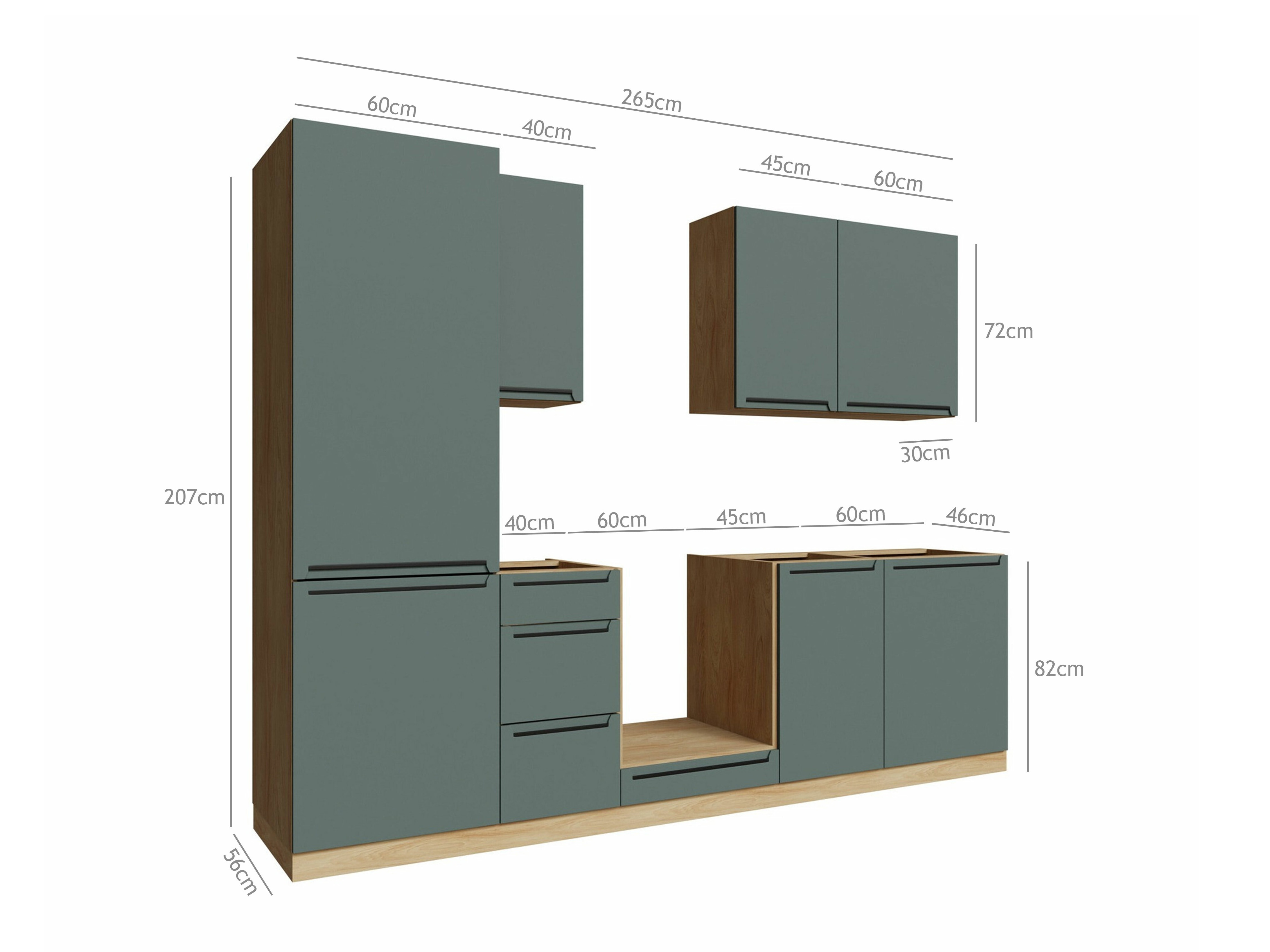 Modularan kuhinjski set Riso Green 168
