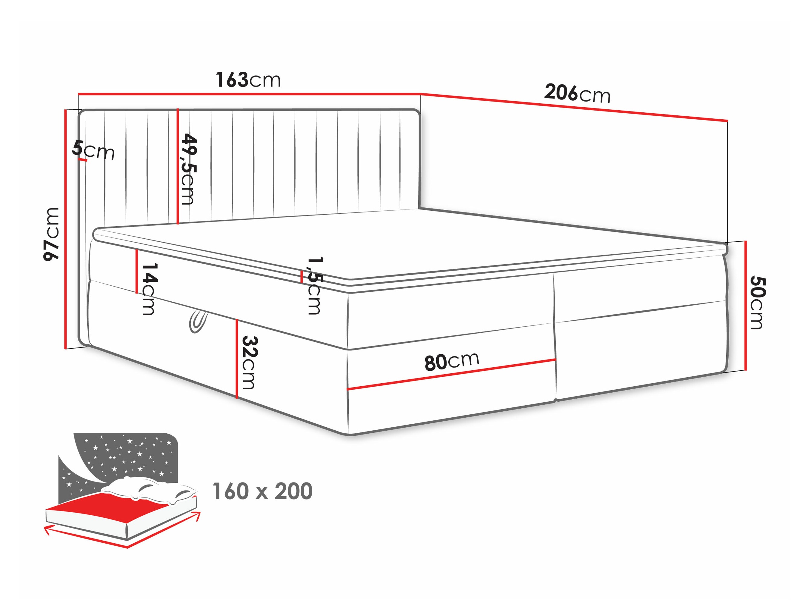 Boxspring krevet Comfivo Apis I (Manila 16)
