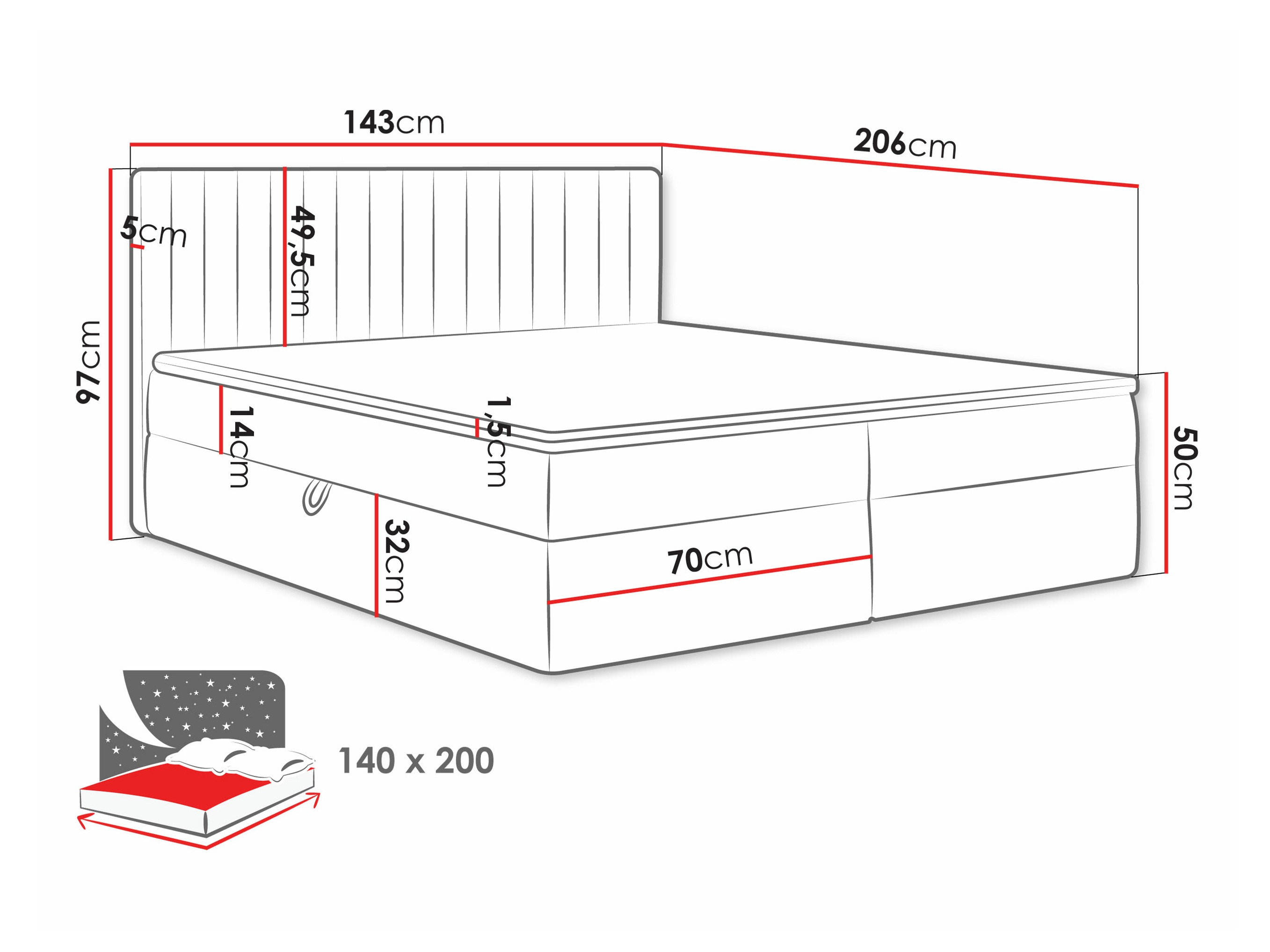 Boxspring krevet Comfivo Apis I (Polo 897)