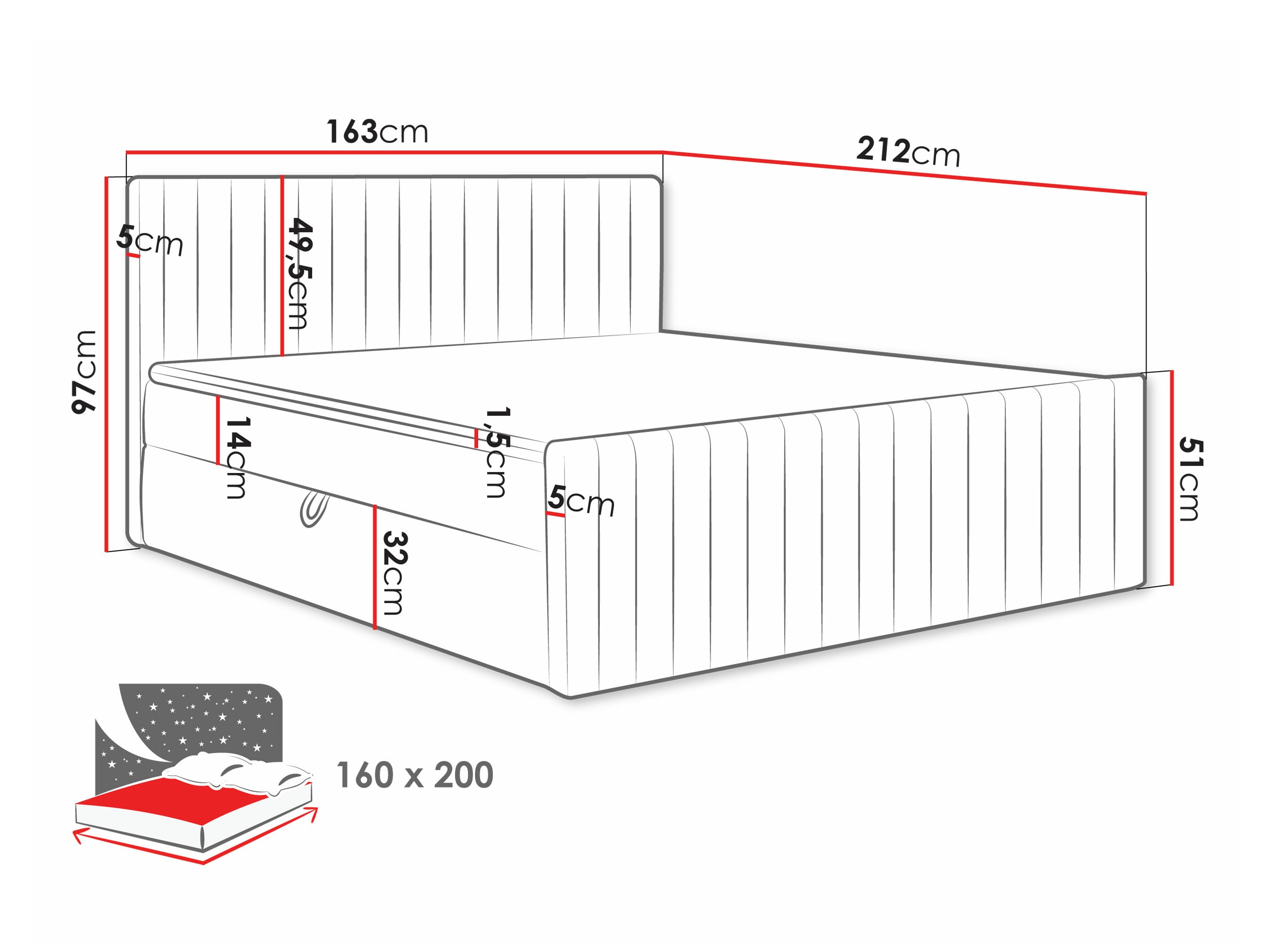 Boxspring krevet Comfivo Apis II (Manila 02)
