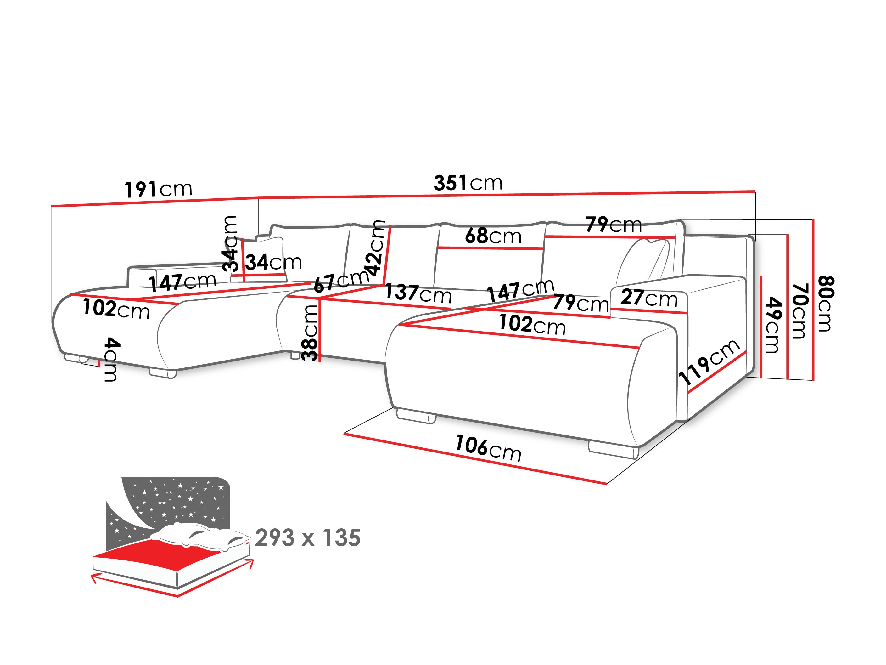 Kutna garnitura Comfivo Equus (Coral 65)