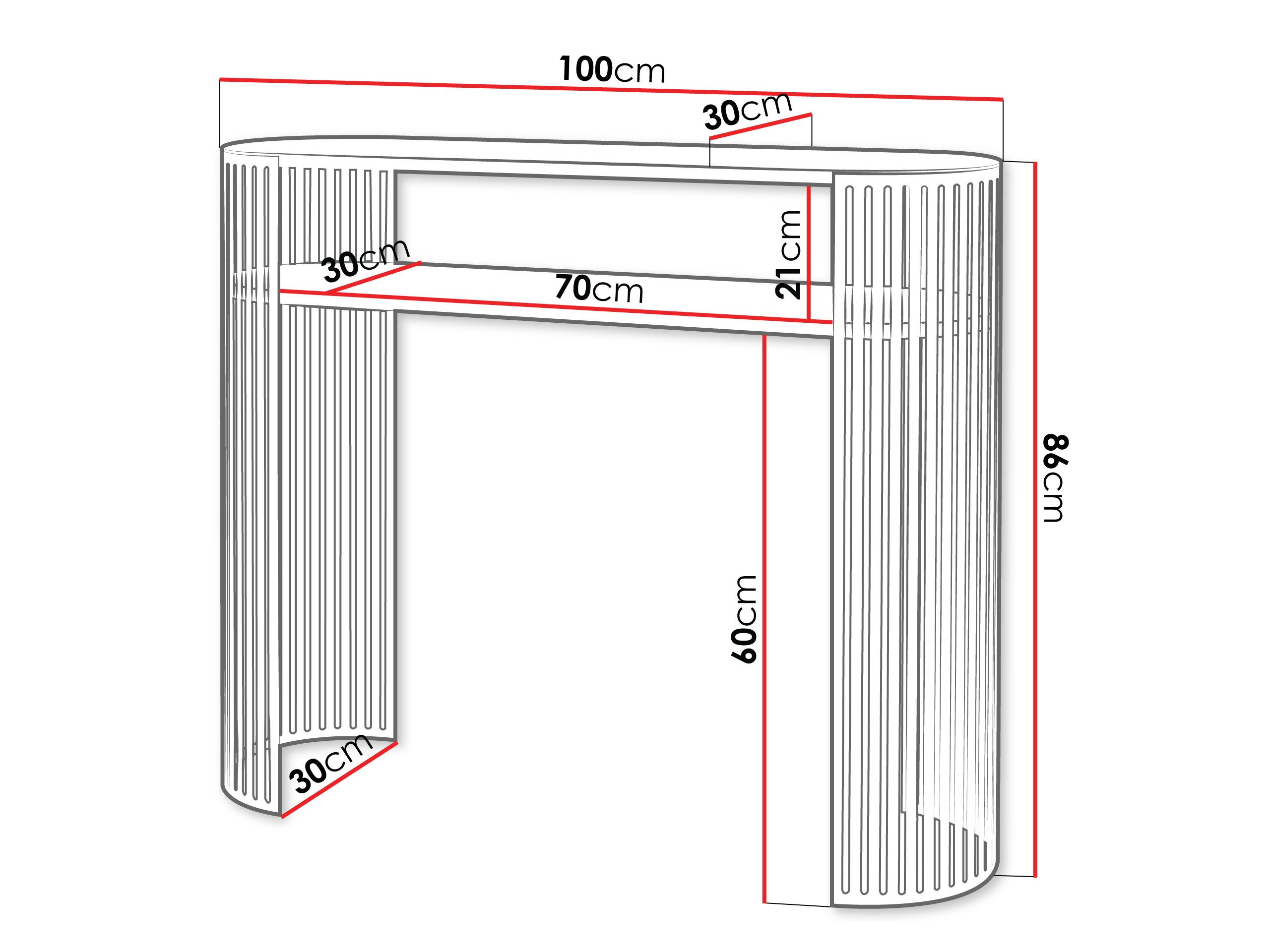Konzolni stolić Civer II (Zlatna + Crni mramor)