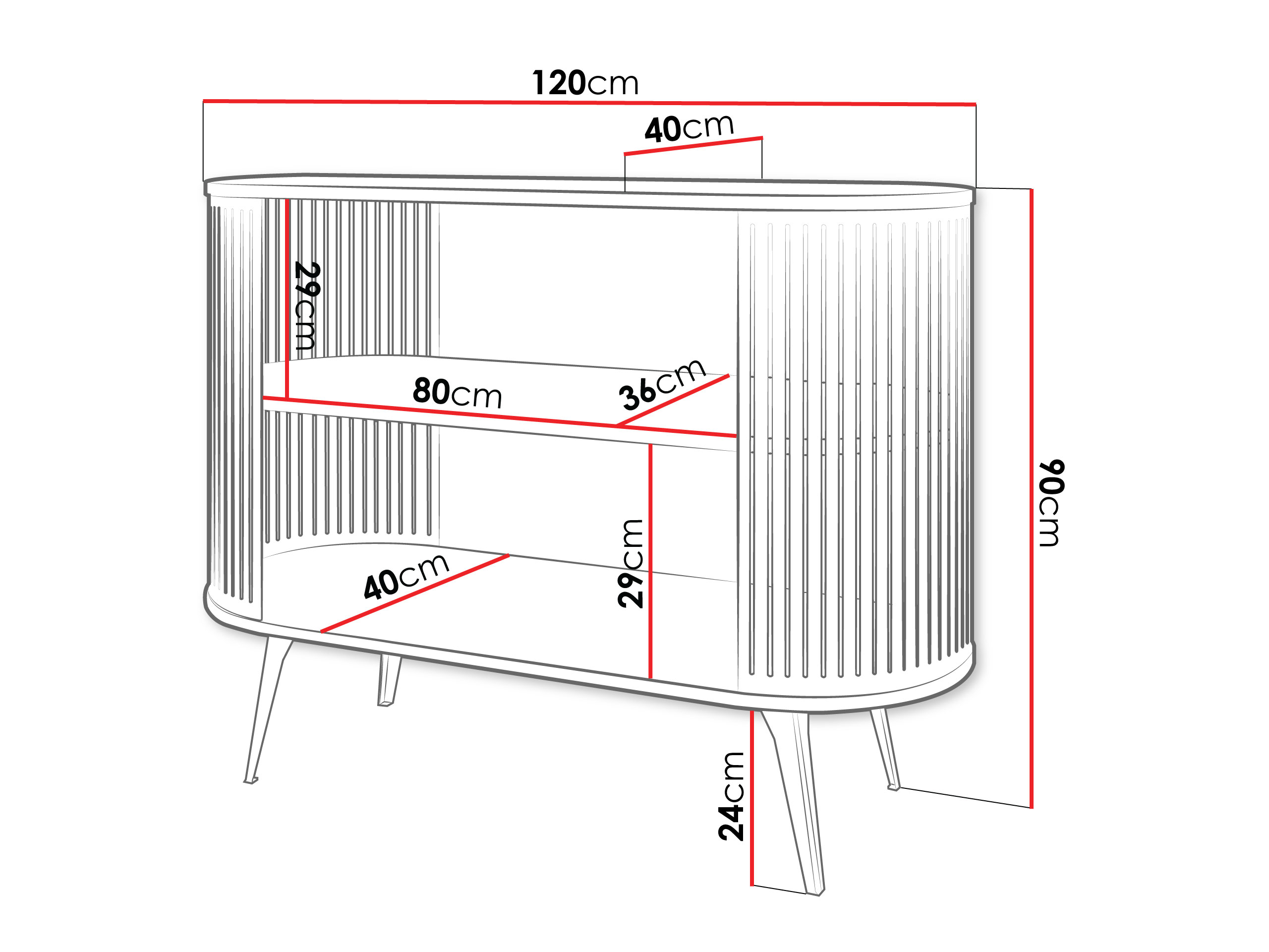Polica Vitum I (Ružičasta + Crna)