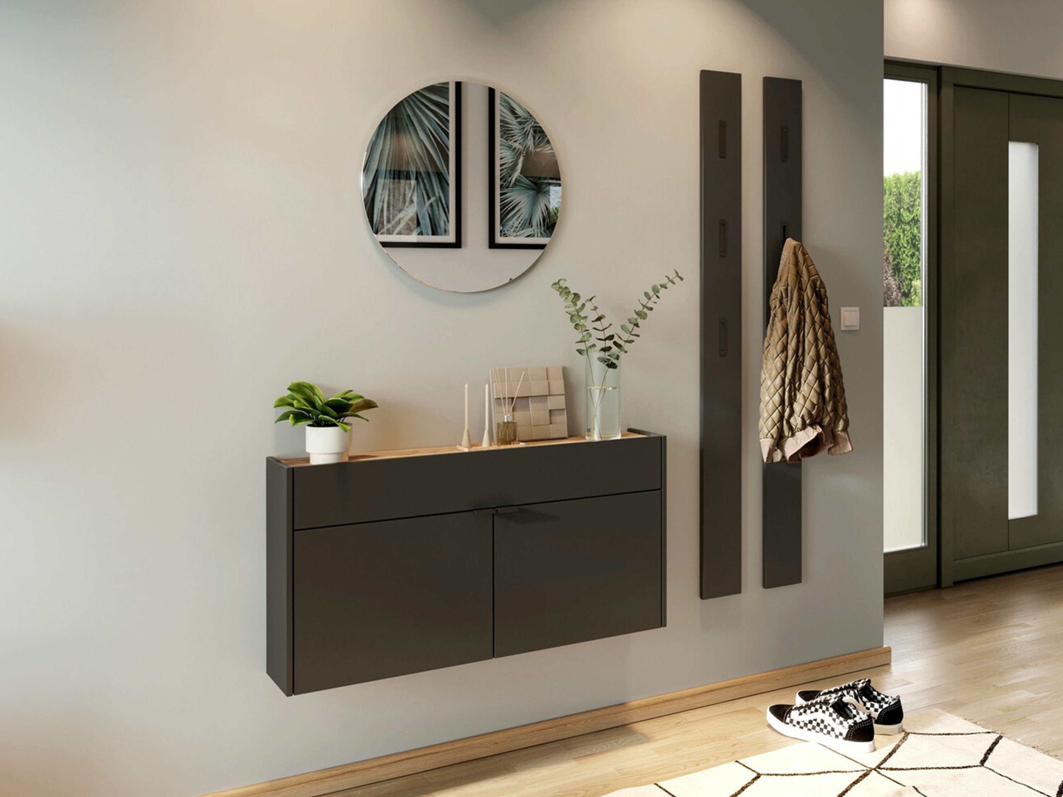 Set za hodnik Cirsale 106 (Grafit + Navarra hrast)