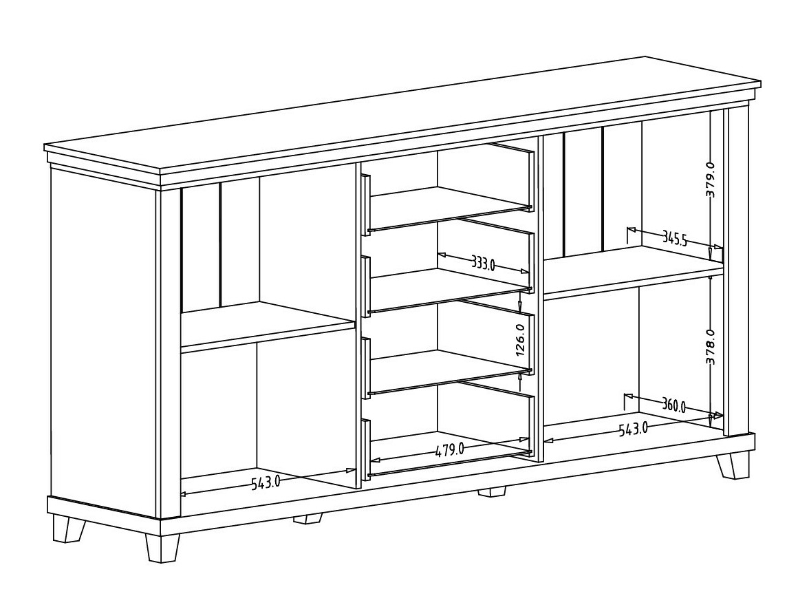 Komoda Tolnue 103 (Svijetlo bež + Hrast)