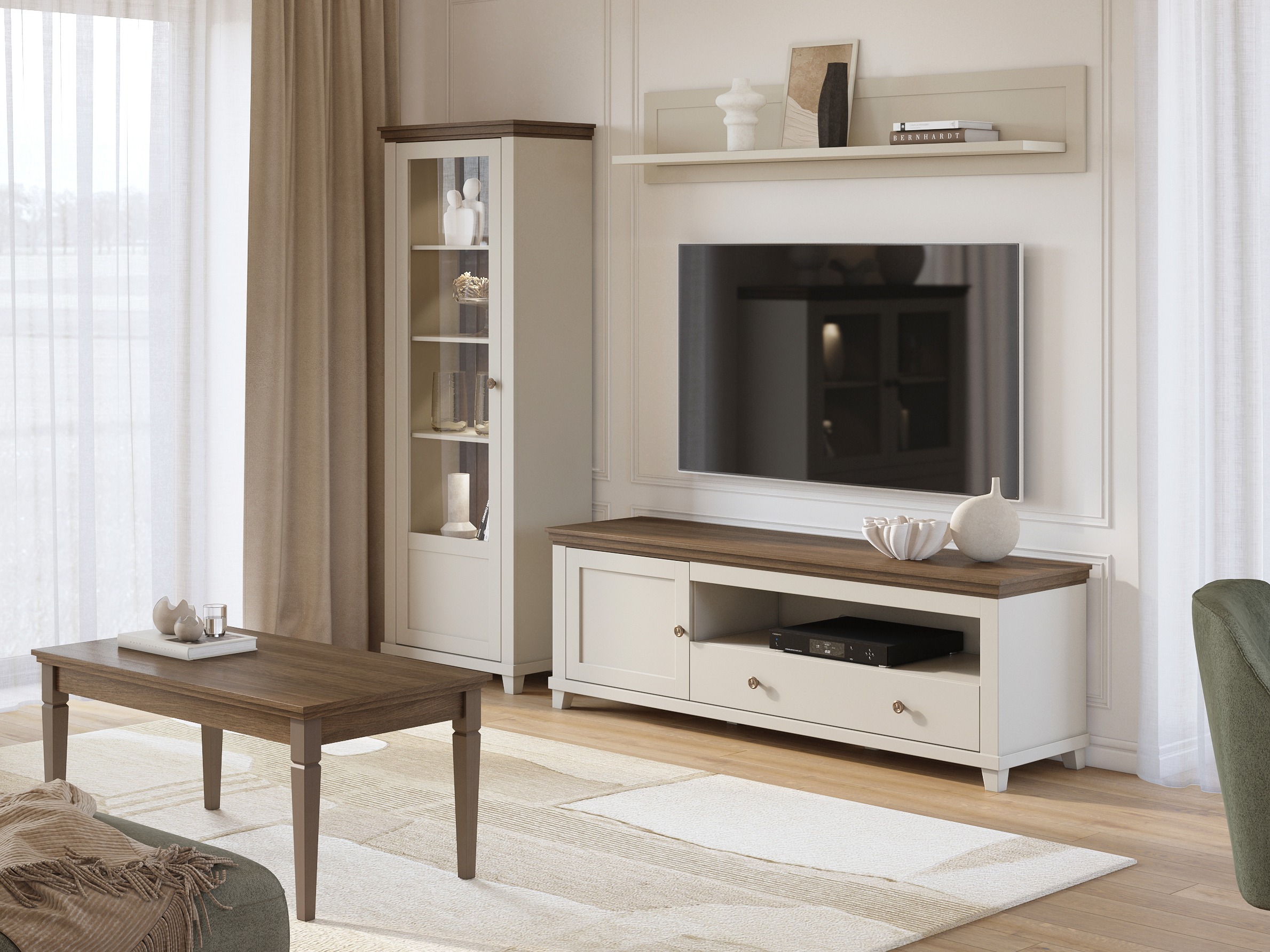 Polica Tolnue 101 (Svijetlo bež + Hrast)