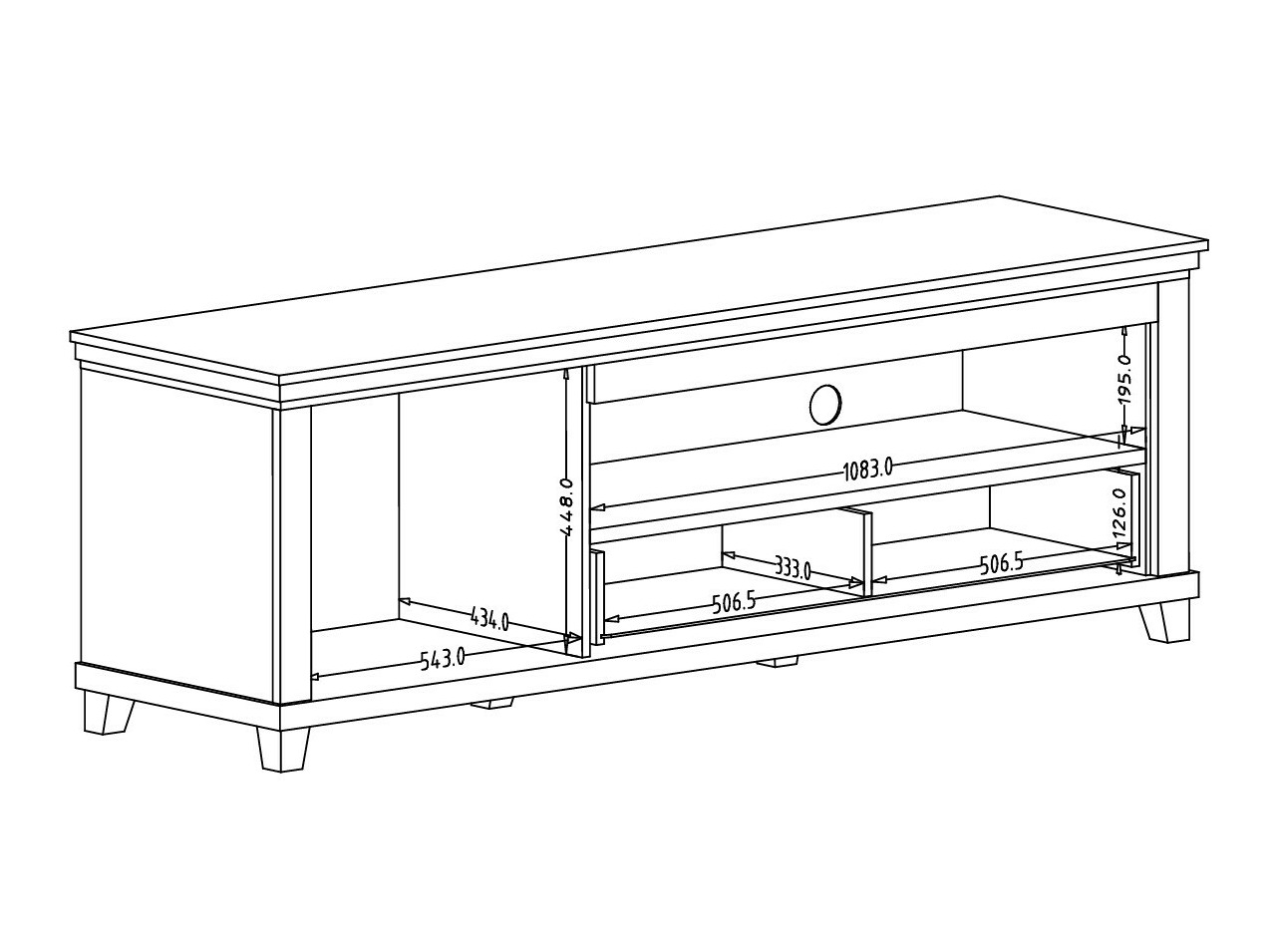 TV stol Tolnue 104 (Svijetlo bež + Hrast)