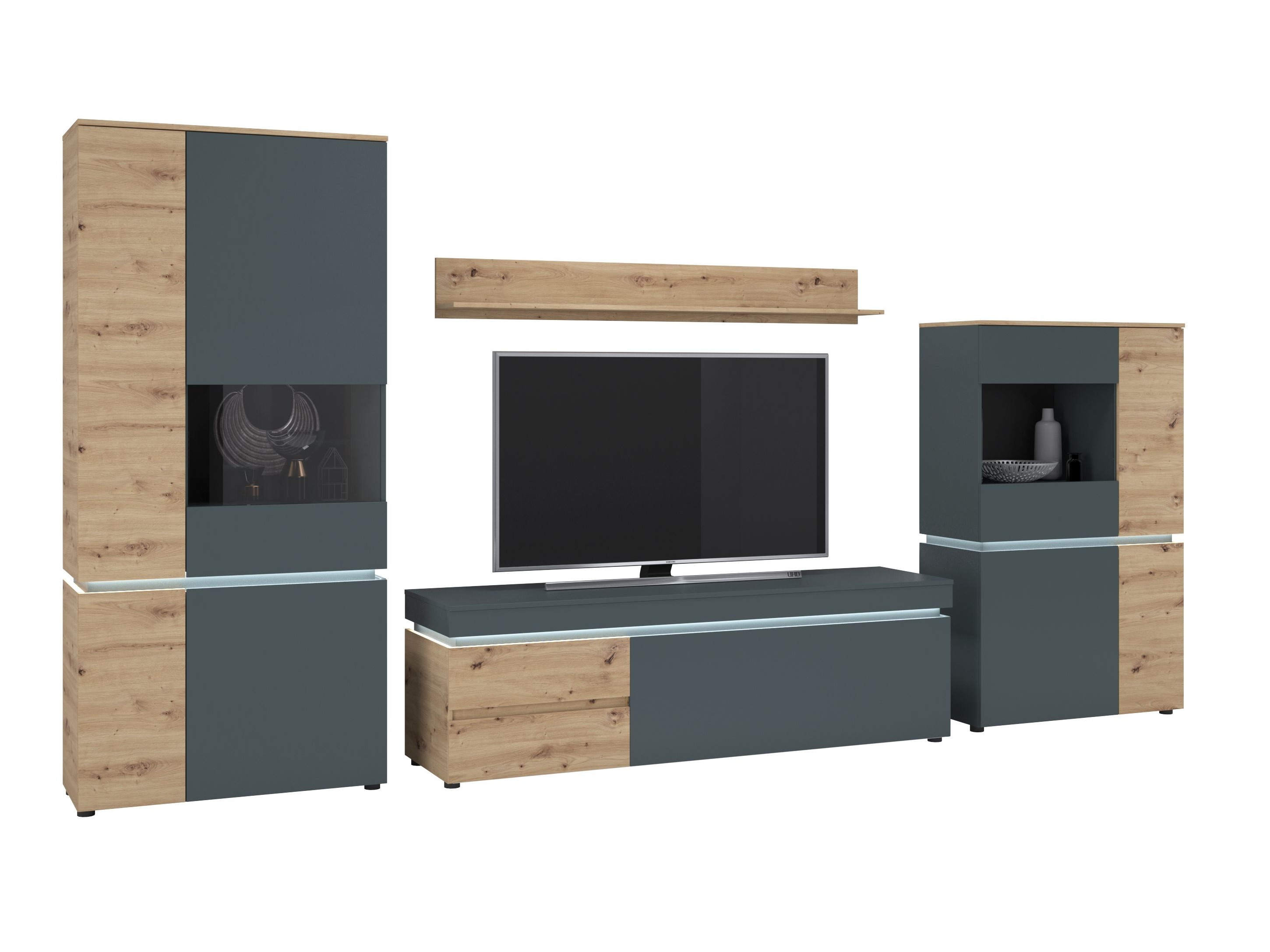 Set za dnevni boravak Ontario 176 (Hrast Artisan + Siva)