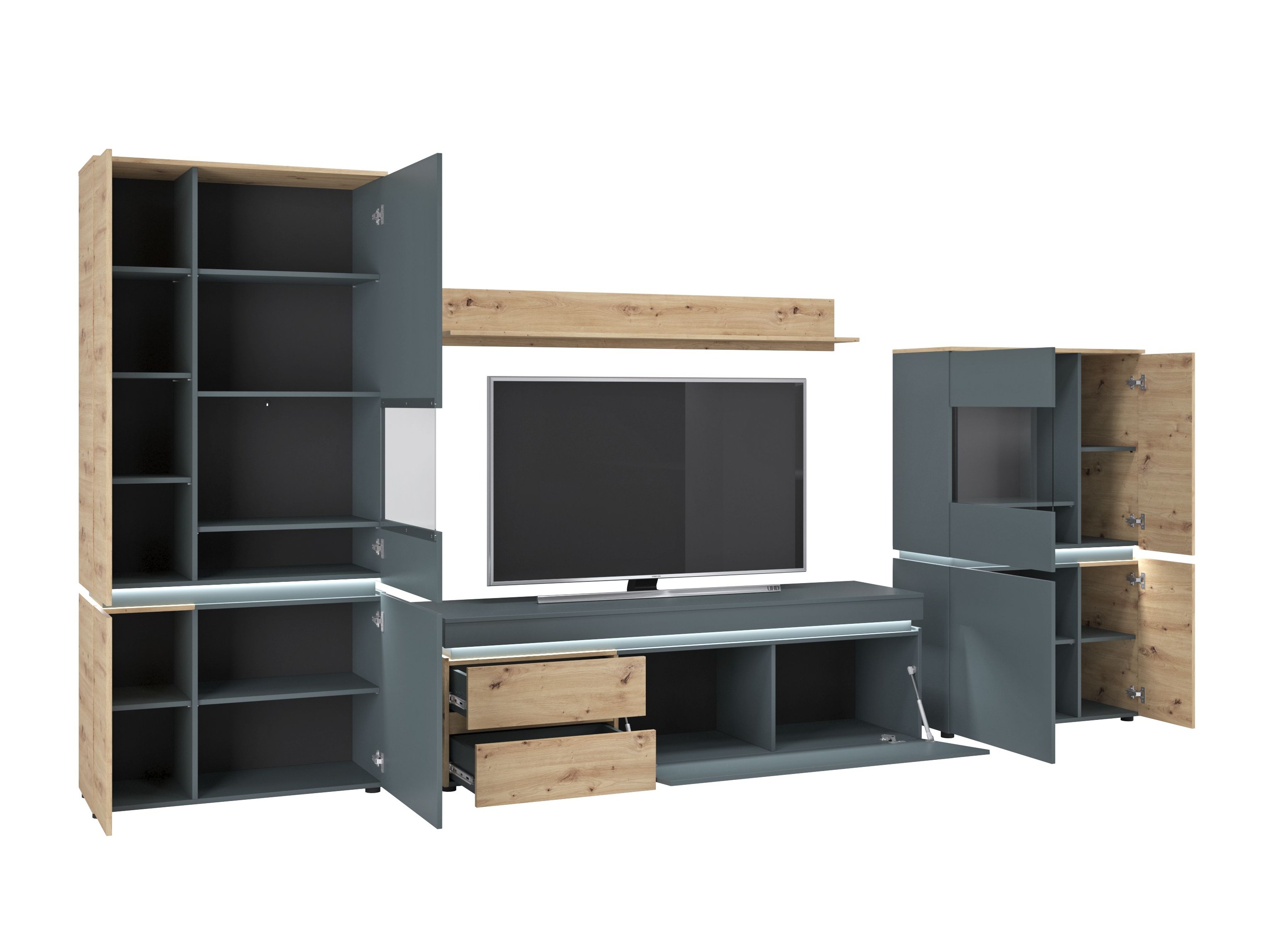 Set za dnevni boravak Ontario 176 (Hrast Artisan + Siva)