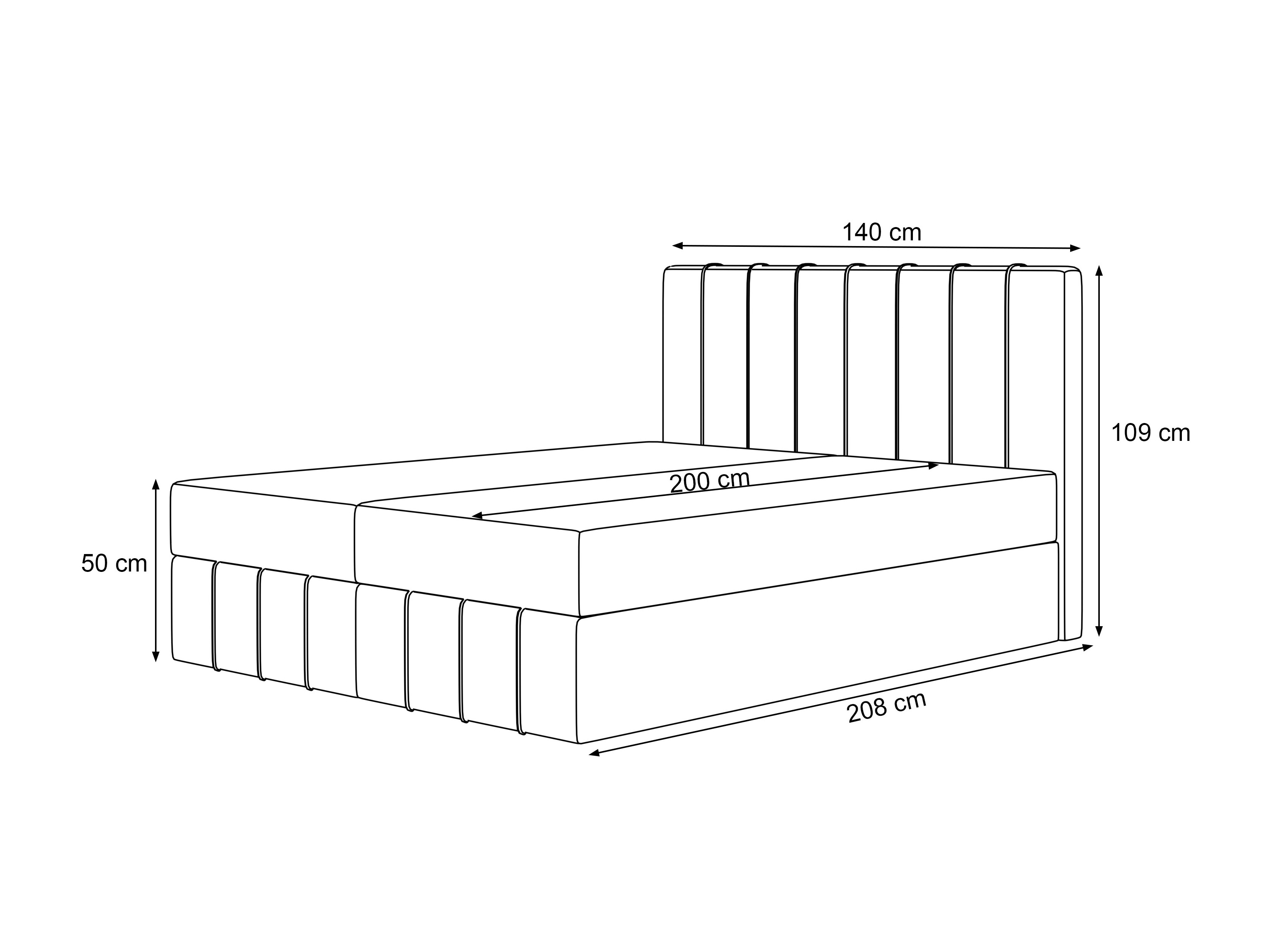 Boxspring krevet Martinez 125 (Lumi 03)