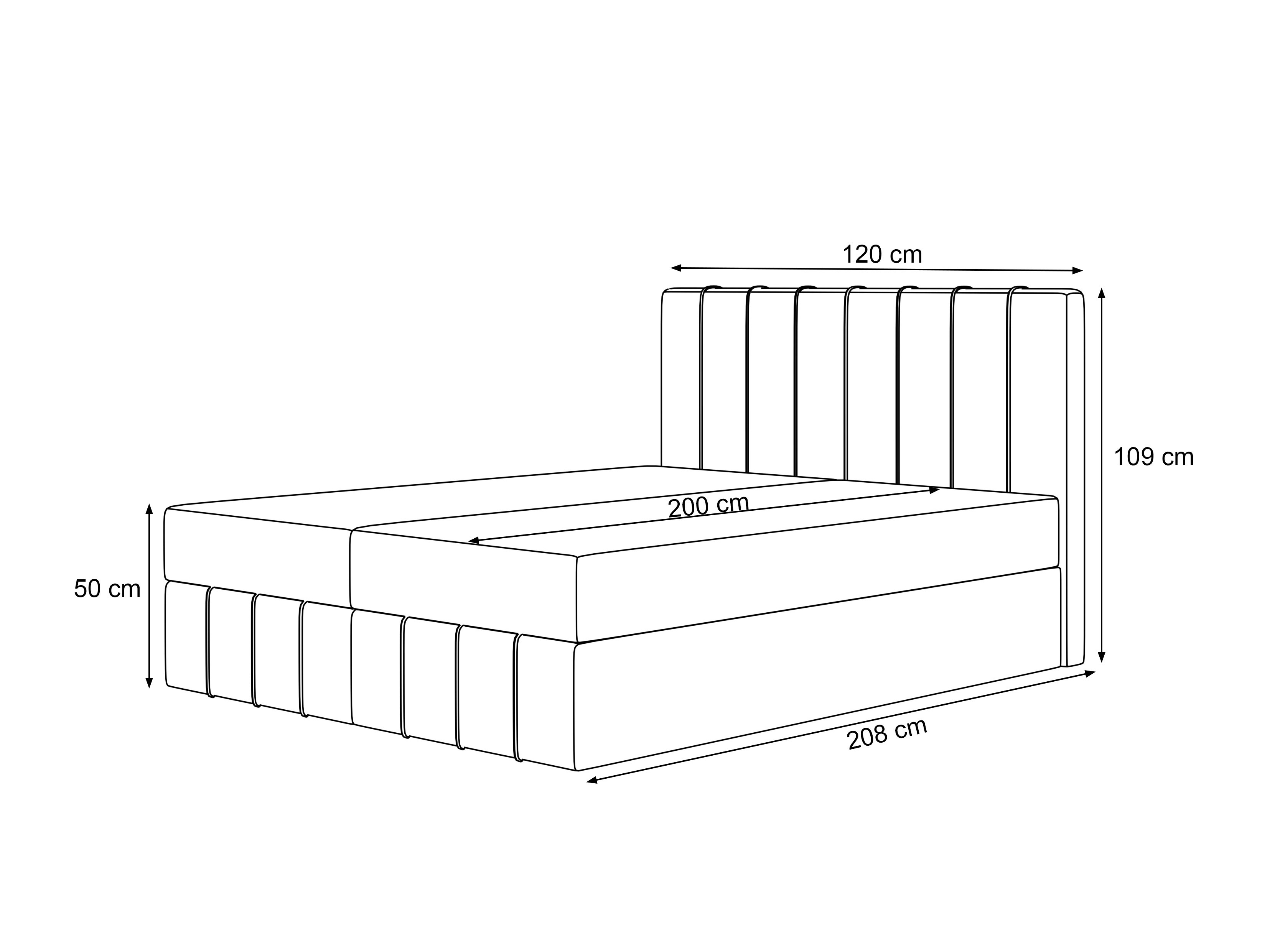 Boxspring krevet Martinez 125 (Lumi 19)