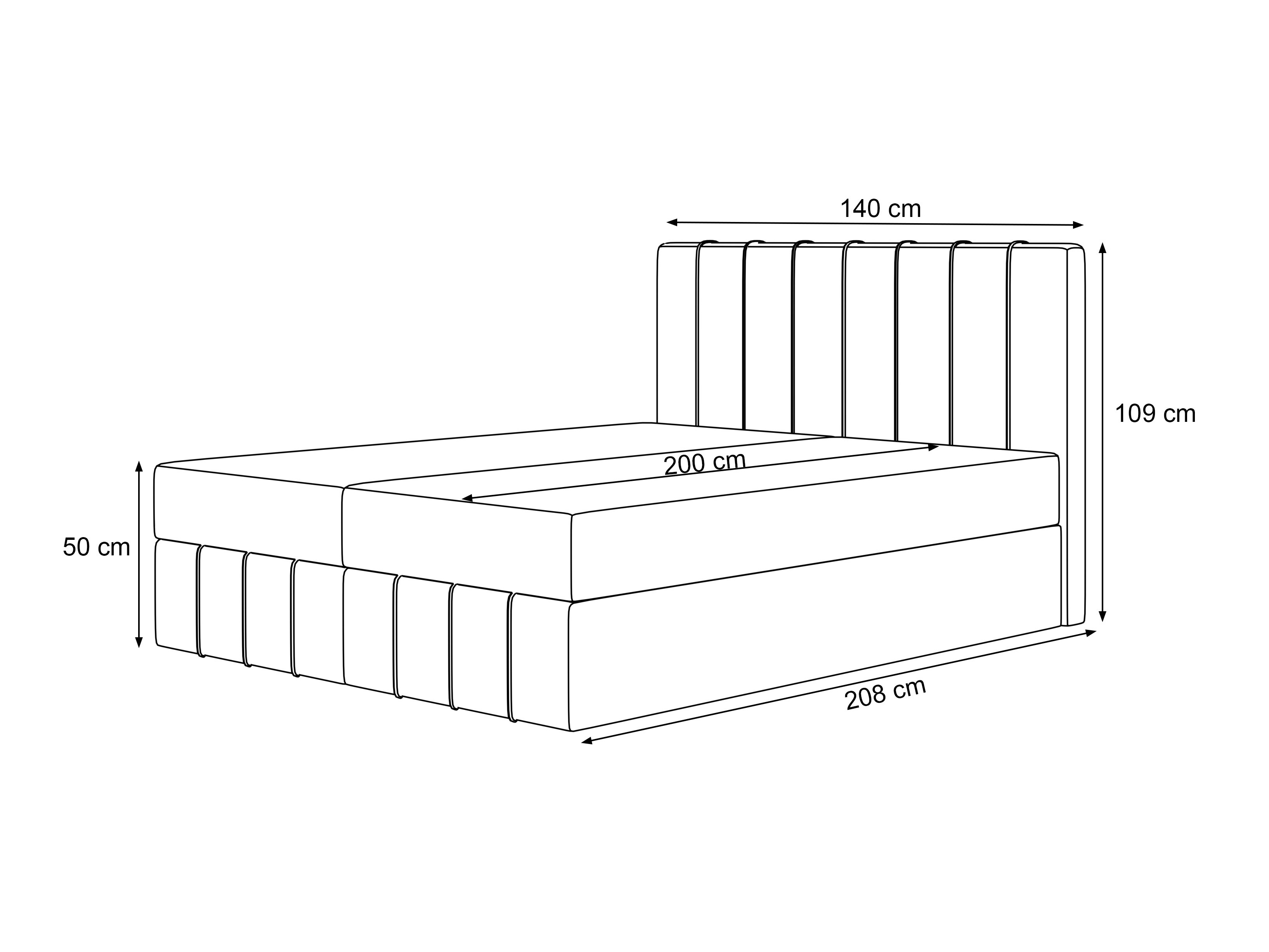 Boxspring krevet Martinez 125 (Lumi 19)