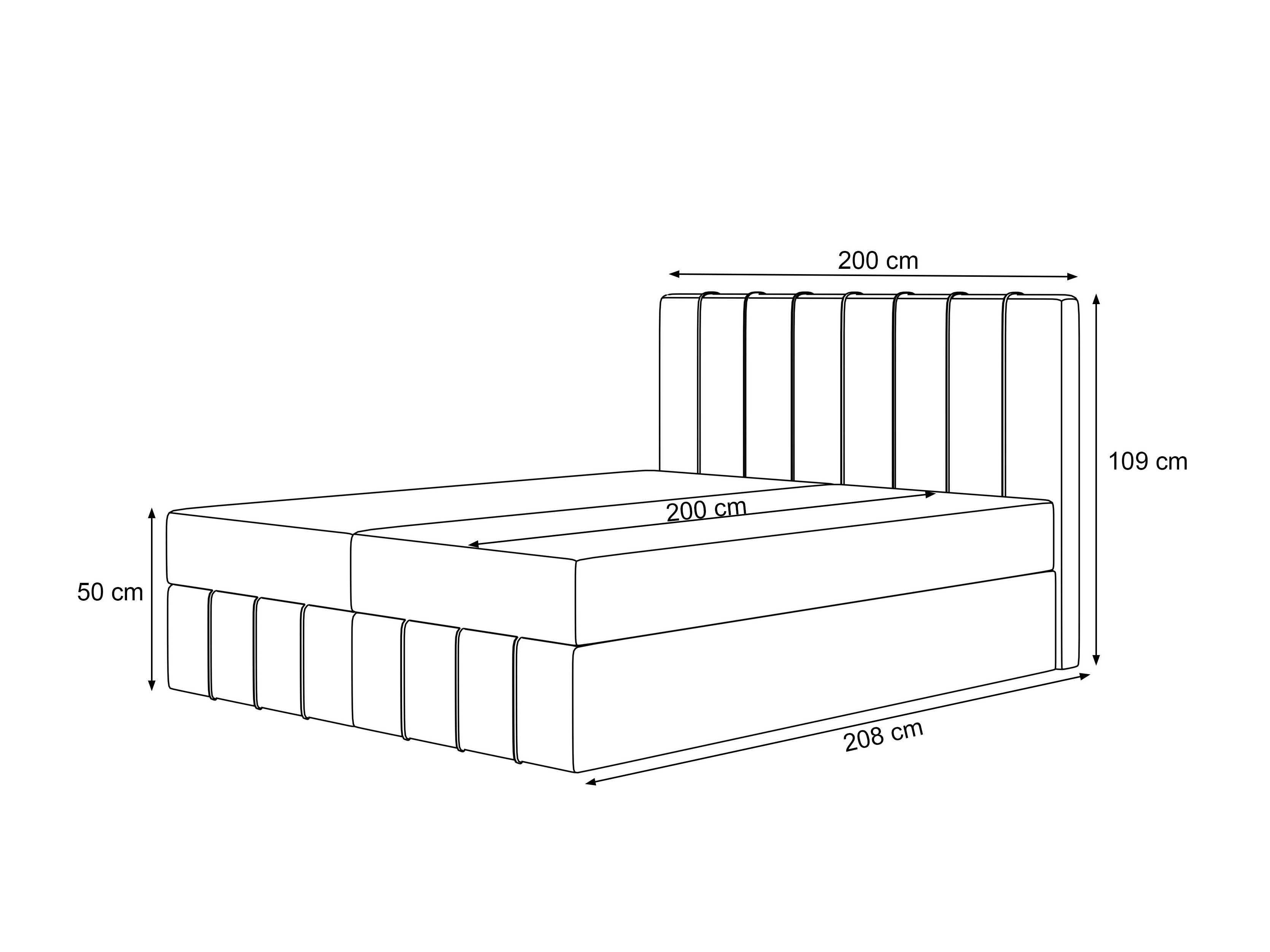 Boxspring krevet Martinez 125 (Lumi 19)