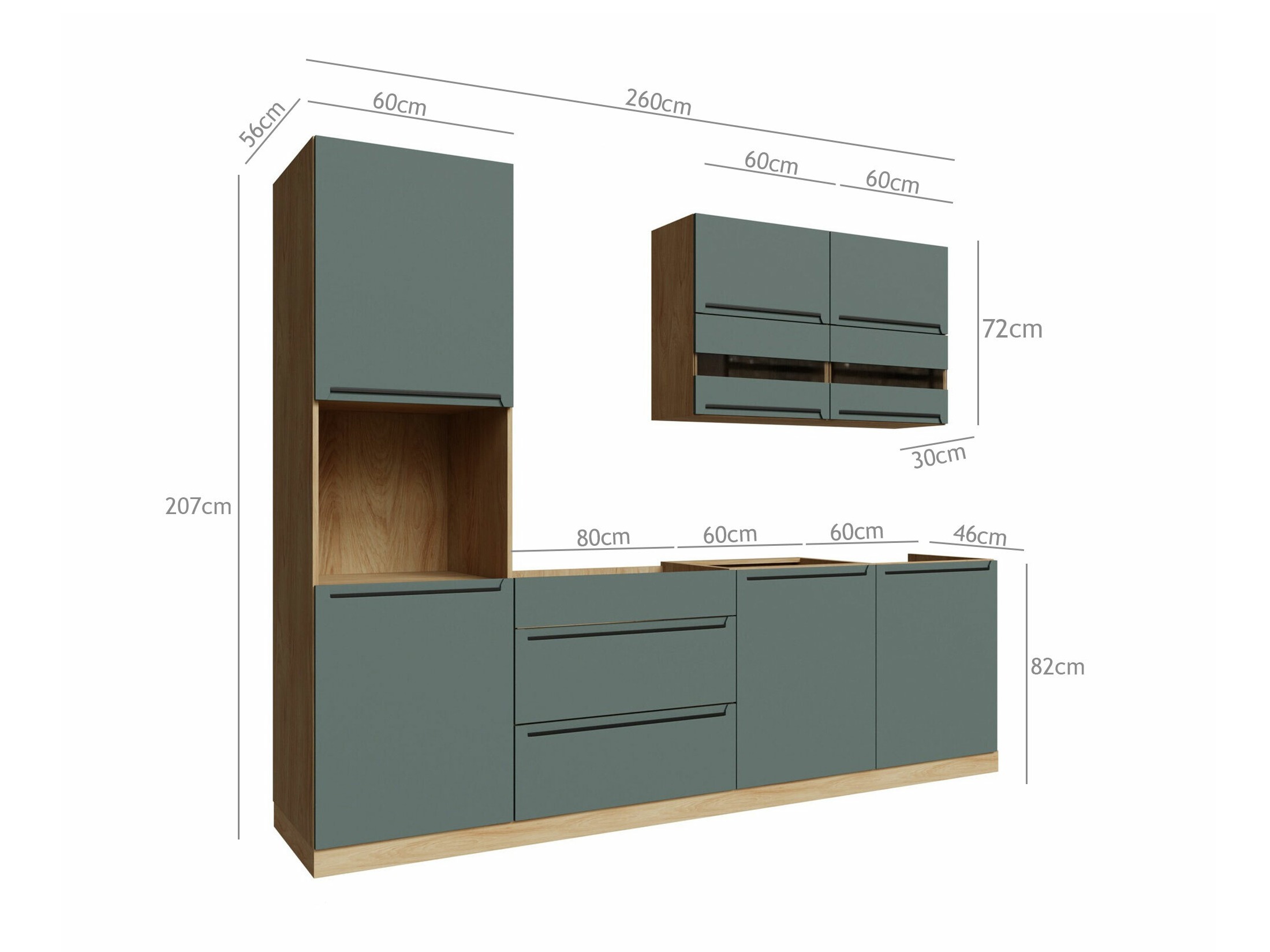 Modularan kuhinjski set Riso Green 170