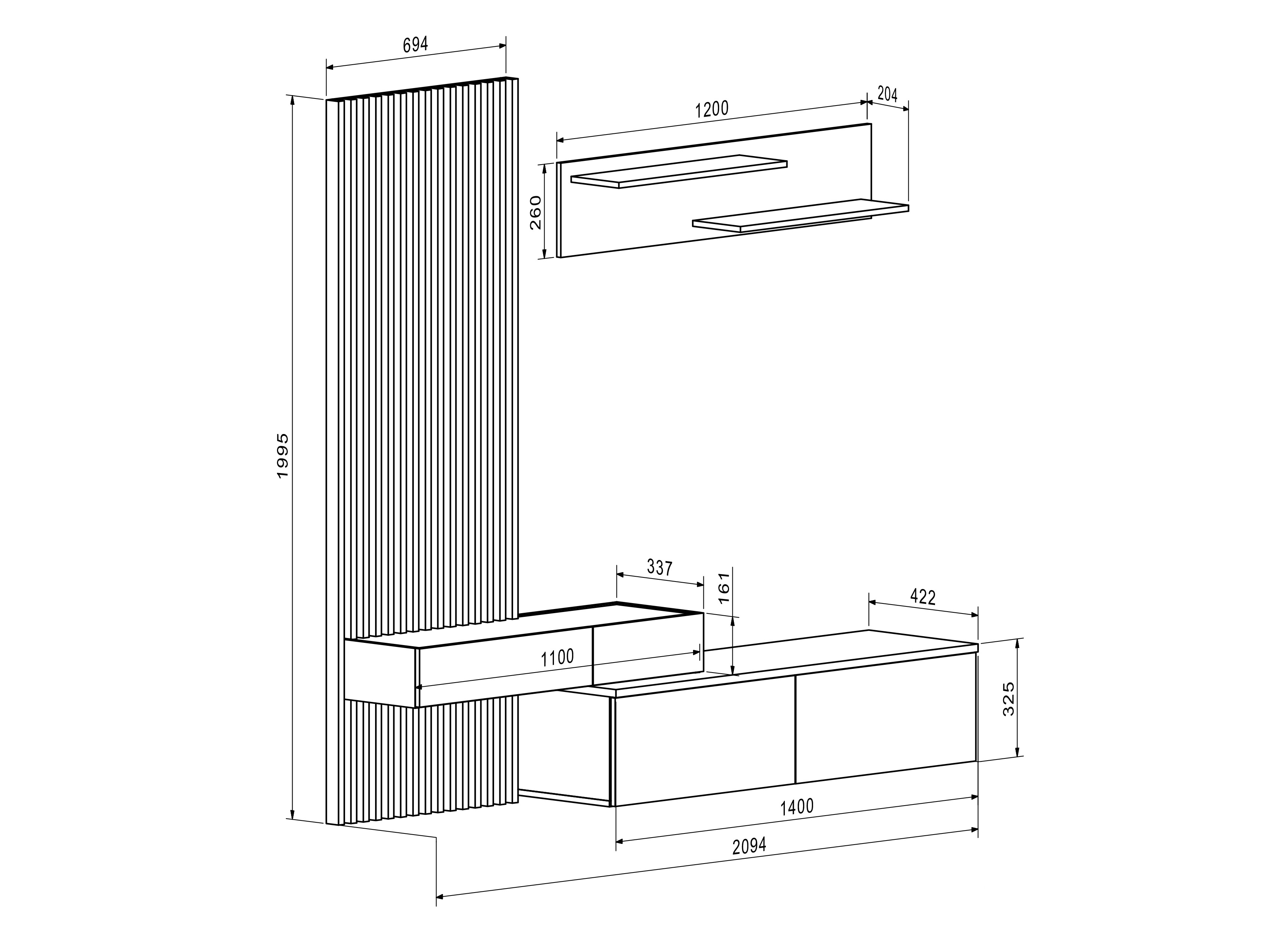 Set za dnevni boravak Houston 2086 (Hrast Artisan + Kašmir)