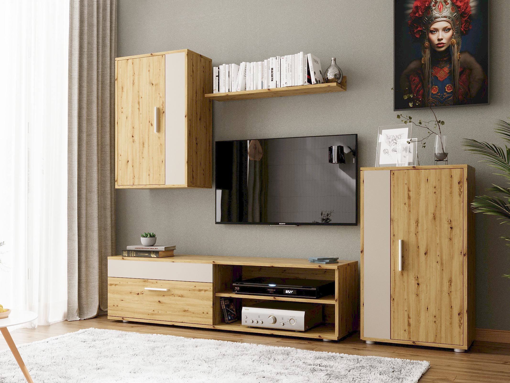 Set za dnevni boravak Houston 2087 (Hrast Artisan + Kašmir)