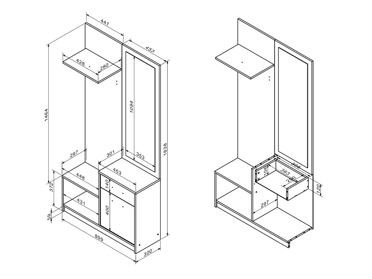 Set za hodnik Houston 2084 (Hrast Artisan + Kašmir)