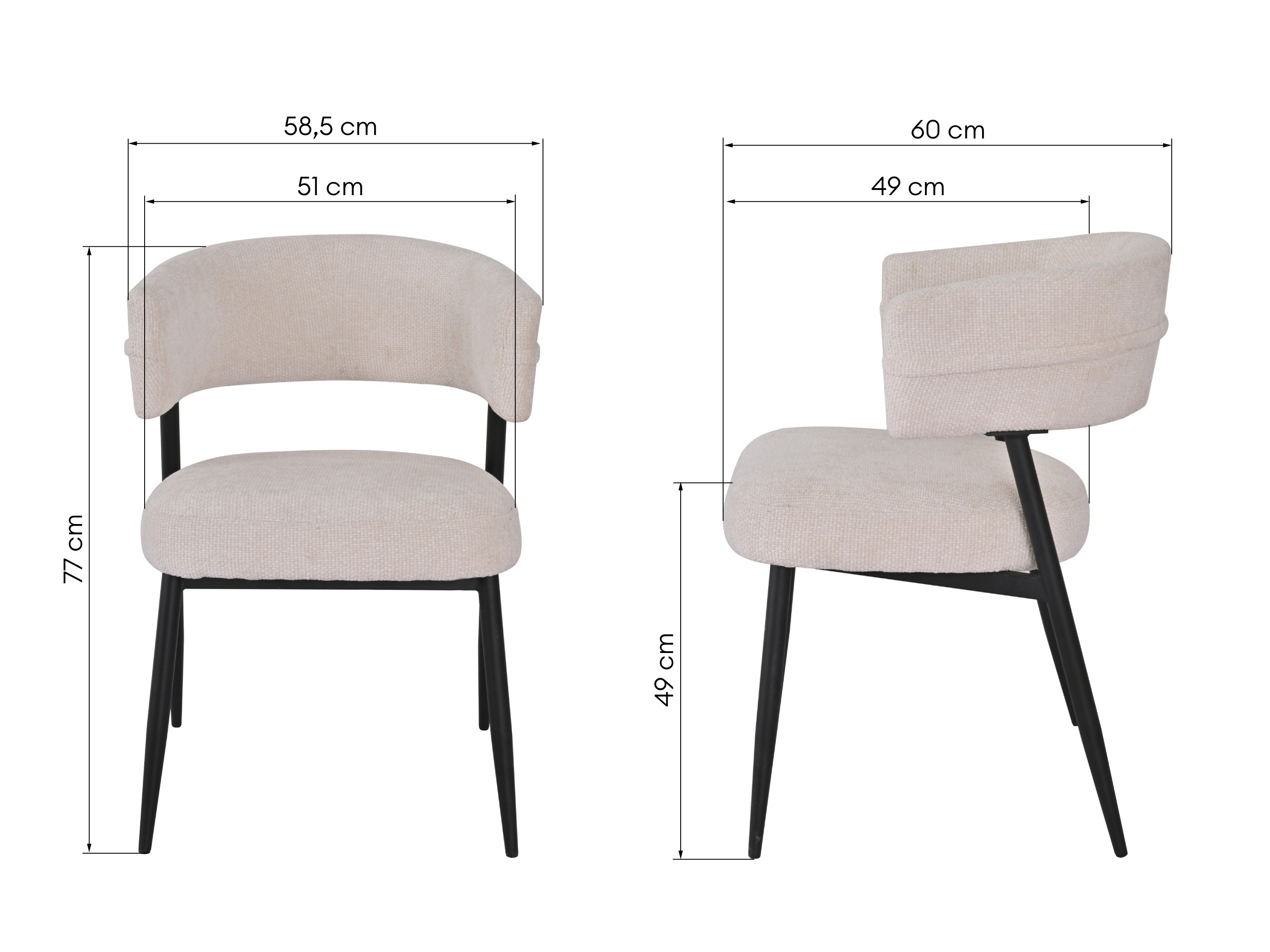 Stolica Burleson 664 (Krem)