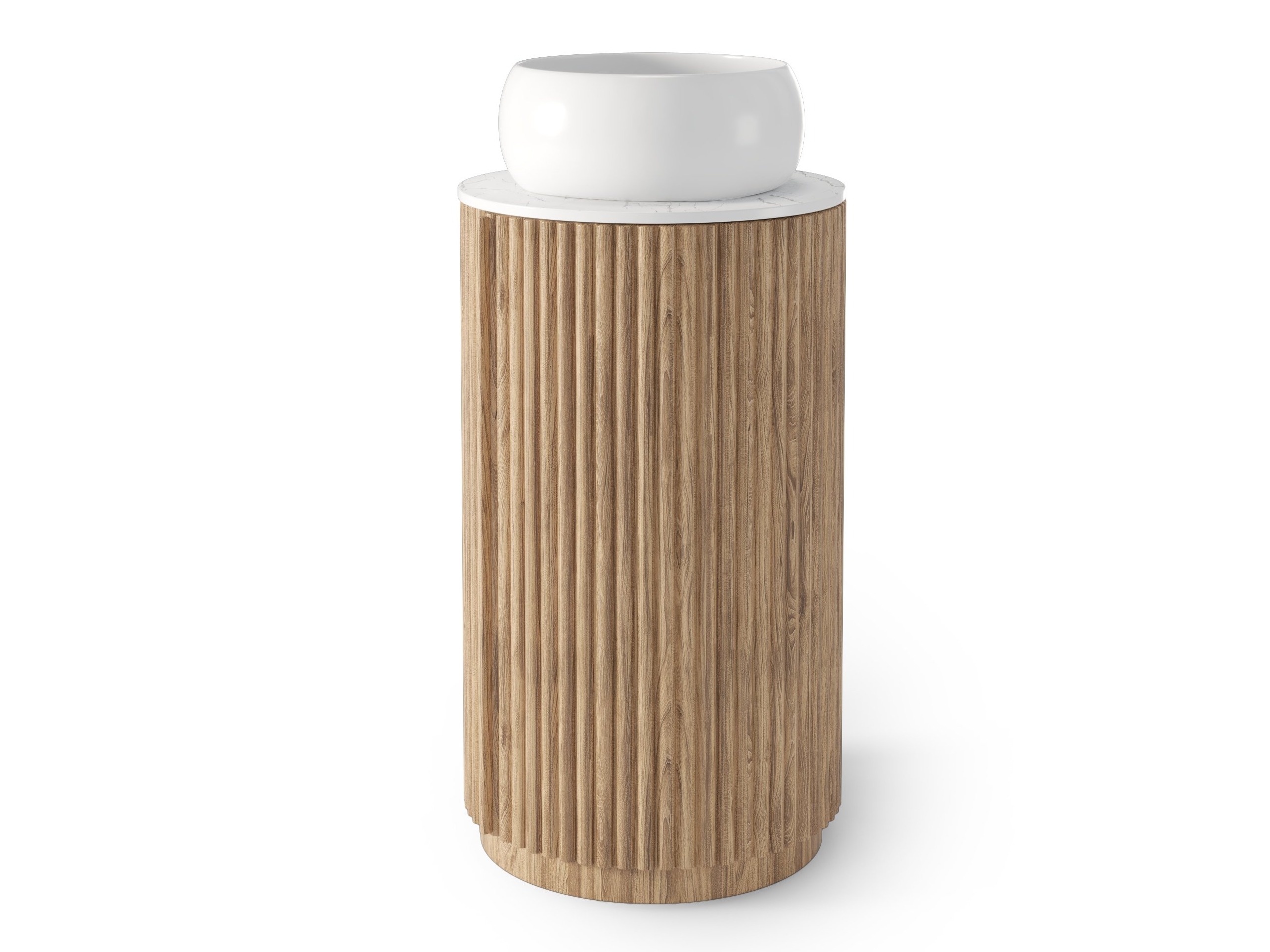 Samostojeći kupaonski ormarić za umivaonik Burleson 503 (Hrast + Bijela)