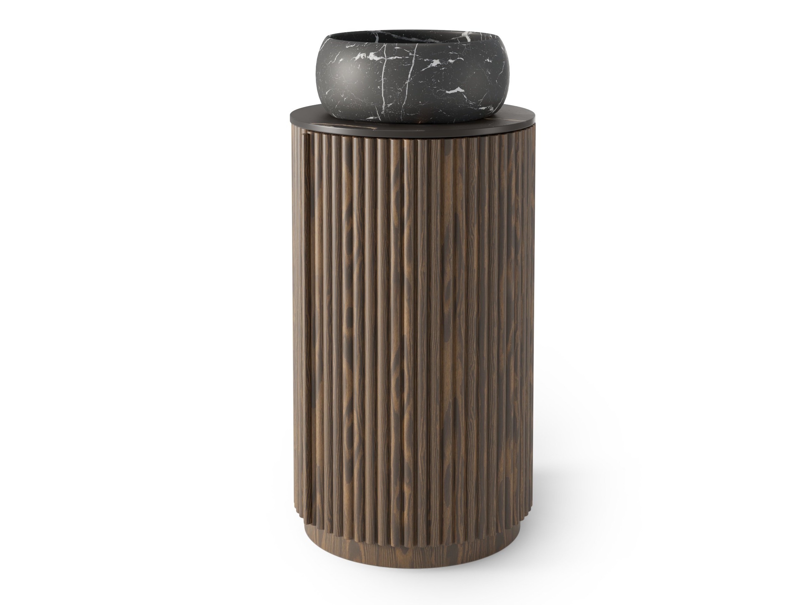 Samostojeći kupaonski ormarić za umivaonik Burleson 503 (Orah + Crna)