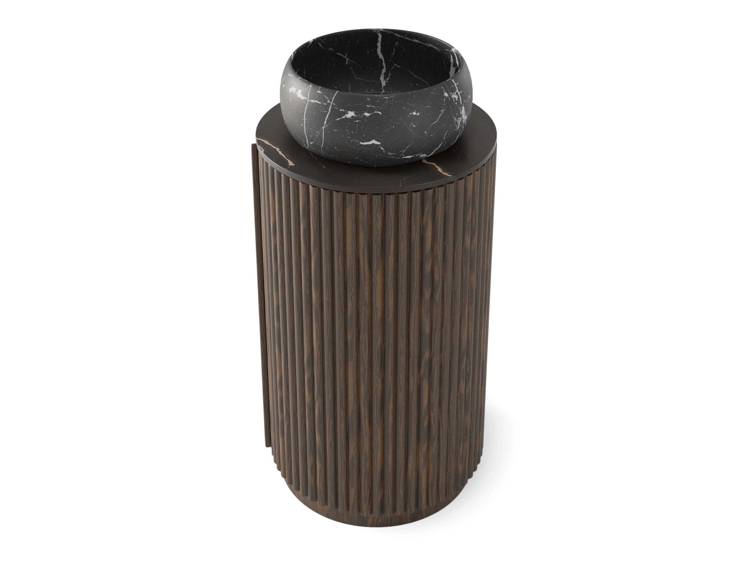 Samostojeći kupaonski ormarić za umivaonik Burleson 503 (Orah + Crna)