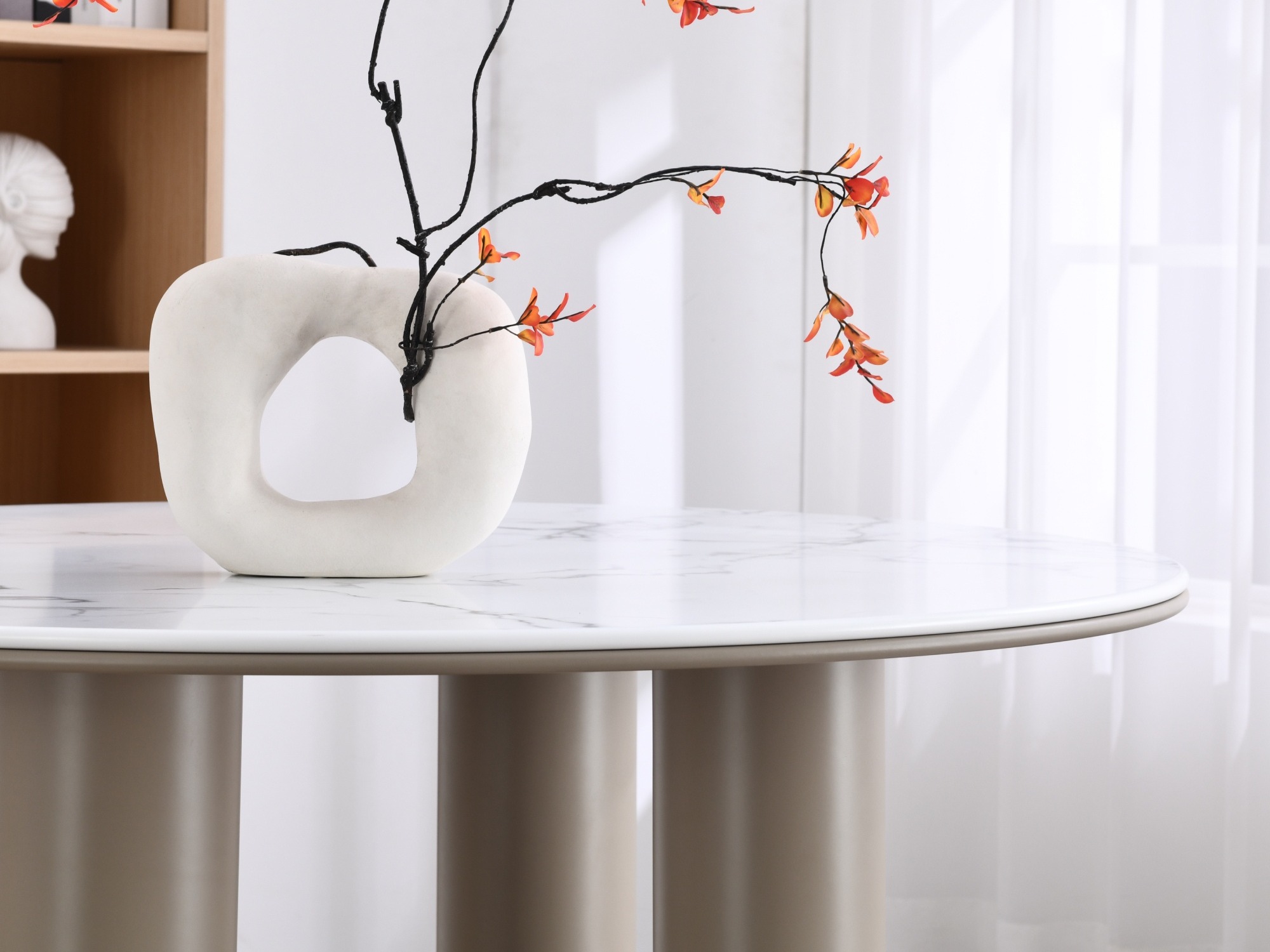 Stol Burleson 593 (Bež + Bijeli mramor)