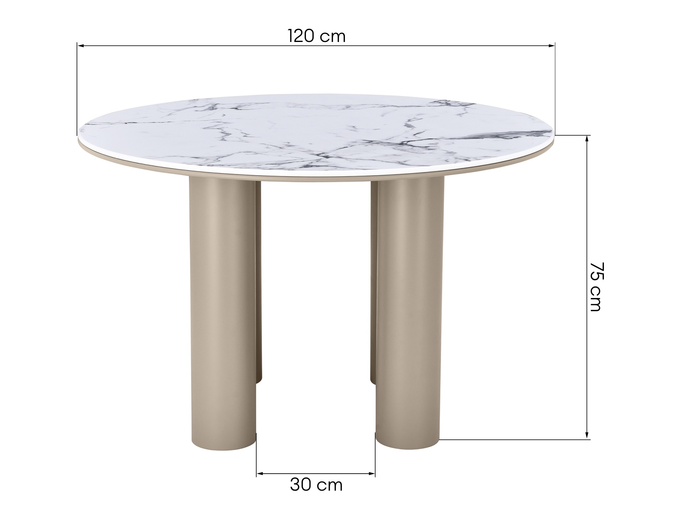 Stol Burleson 593 (Bež + Bijeli mramor)