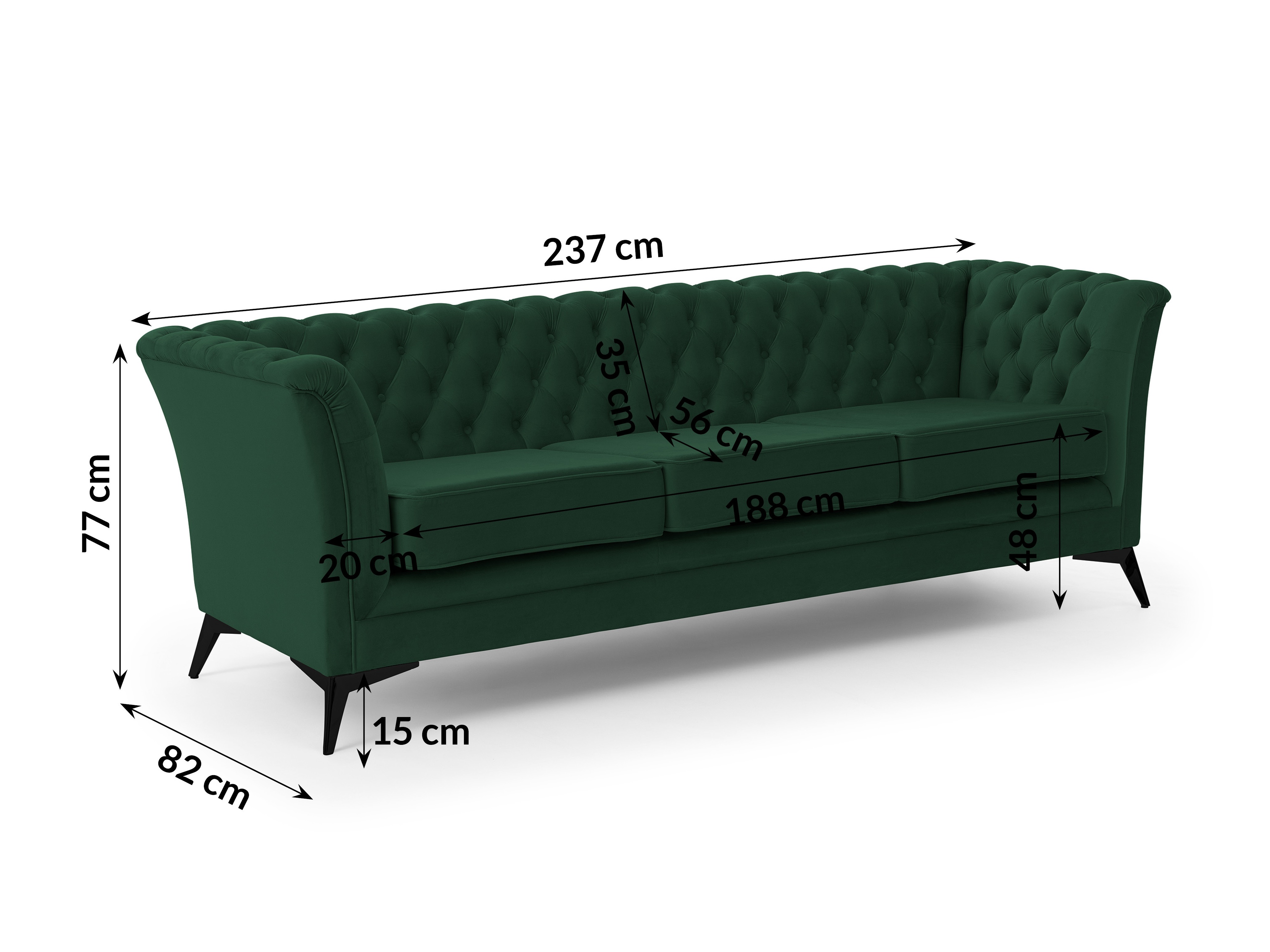 Chesterfield kauč Rocklin 120 (Riviera 38)
