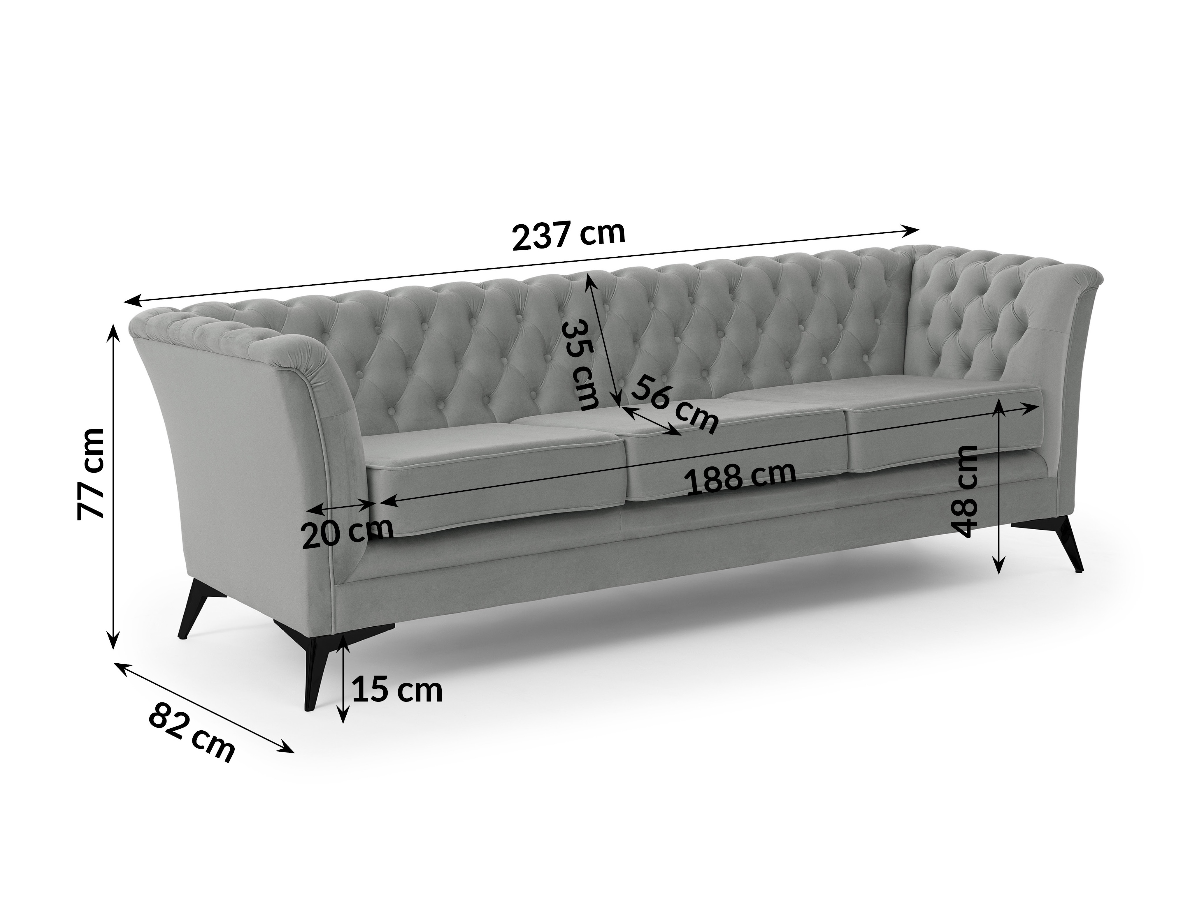 Chesterfield kauč Rocklin 120 (Riviera 91)
