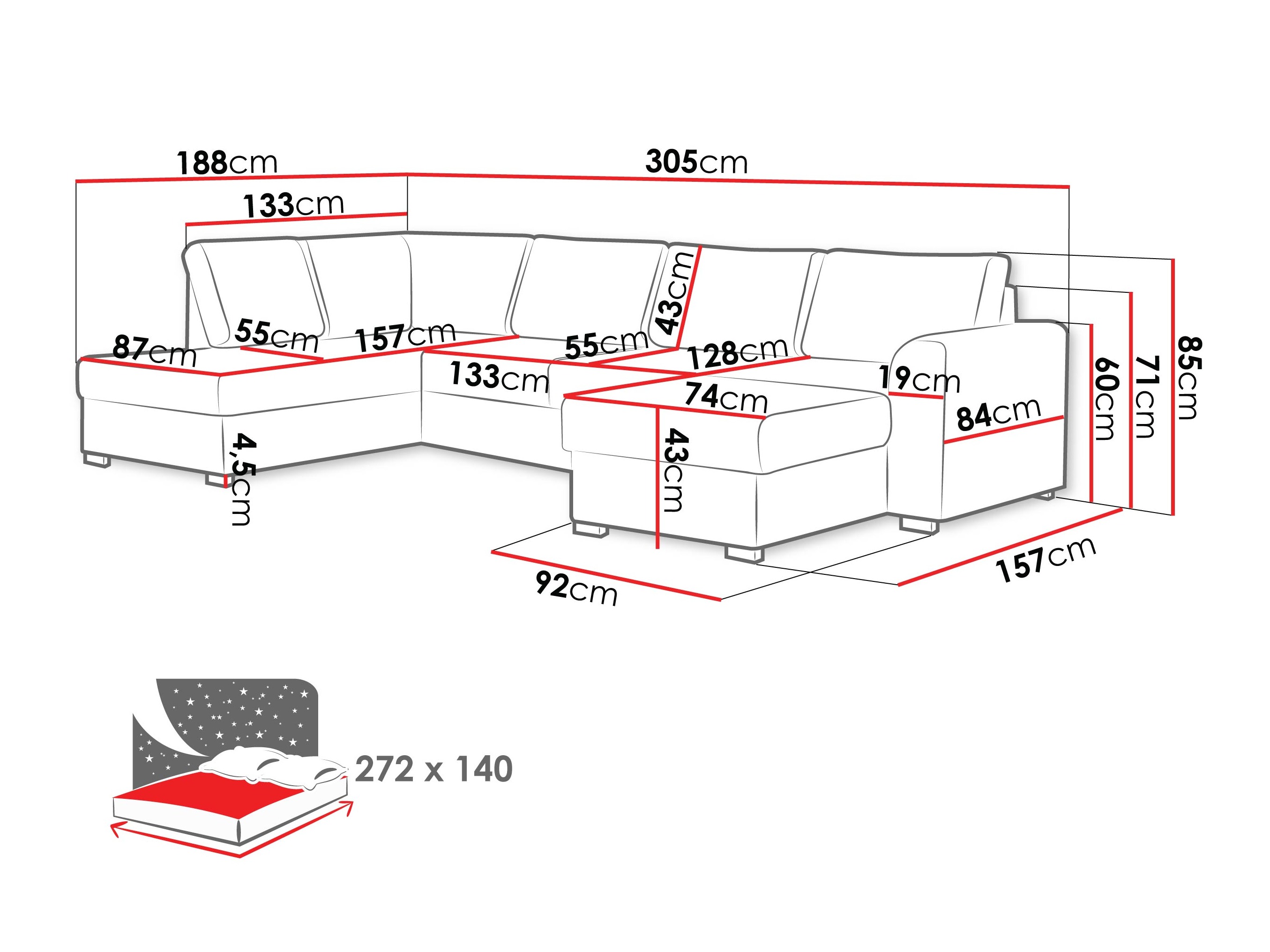 Kutna garnitura Comfivo Flumen (Maya 11)