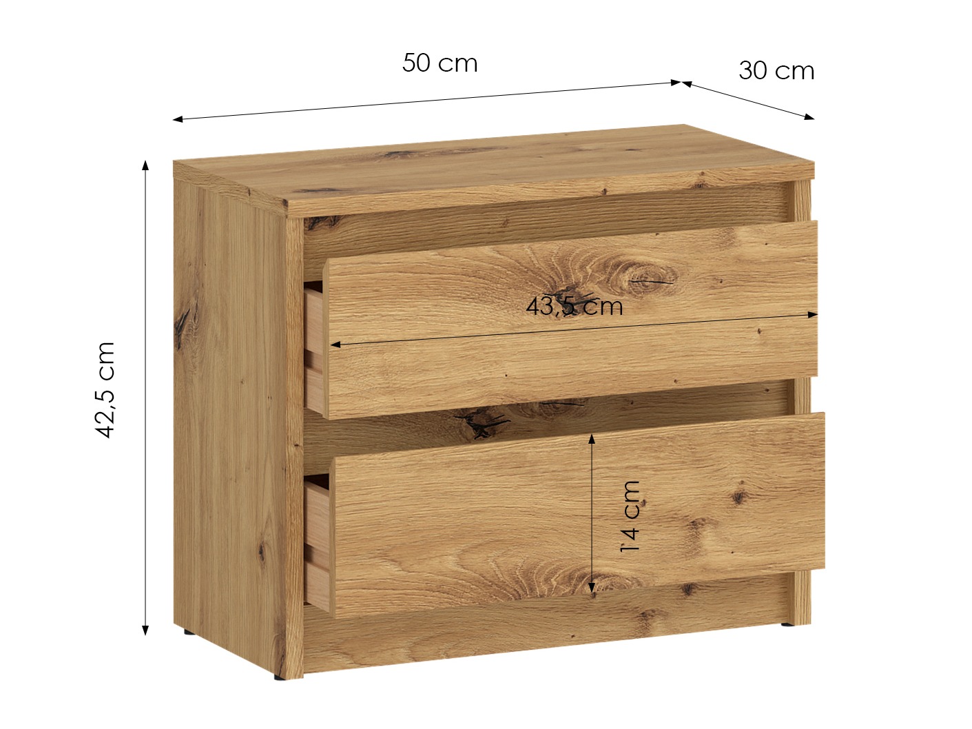 Noćni ormarić Ontario 197 (Hrast Artisan)