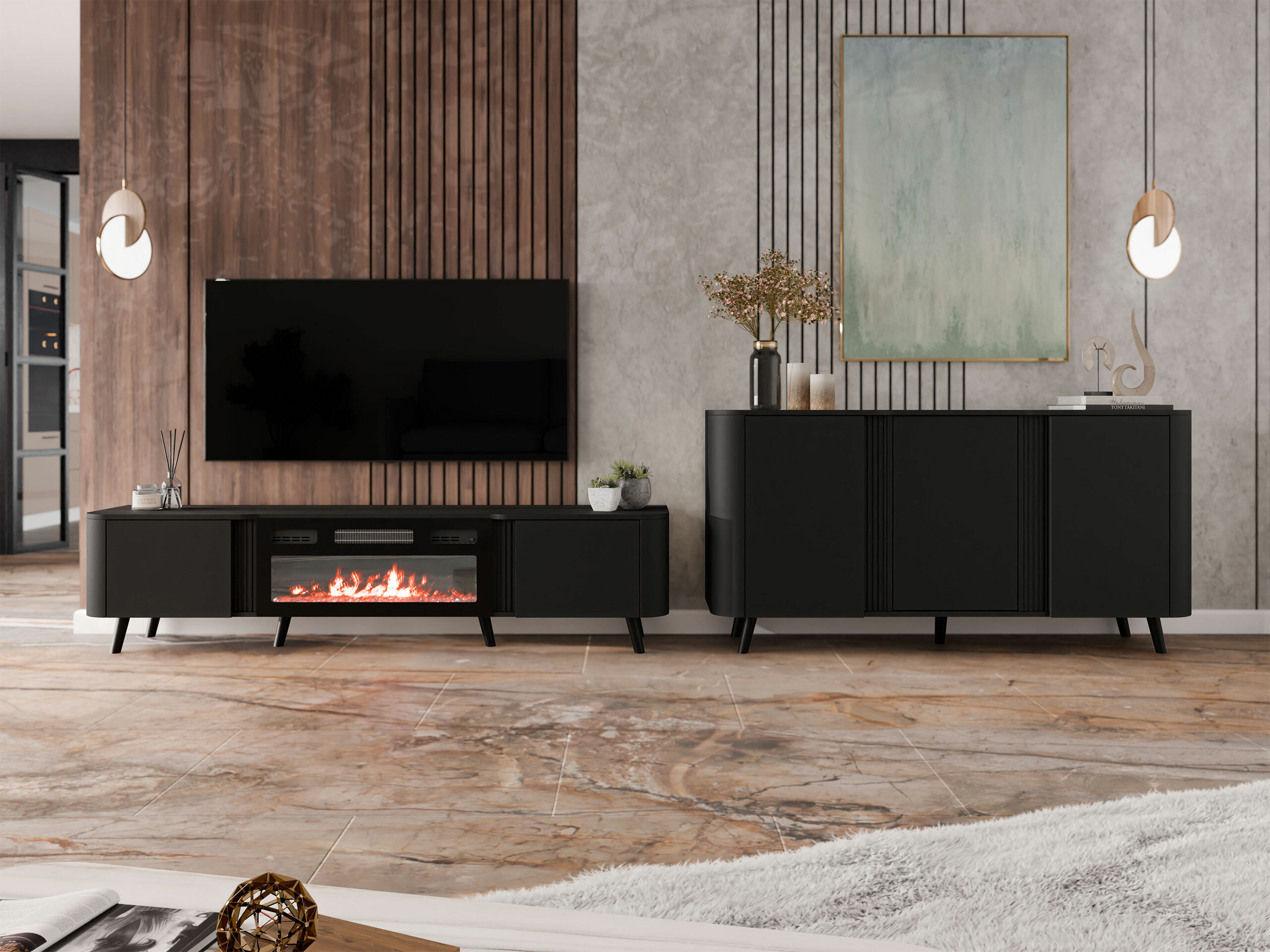 Set za dnevni boravak Charlotte 204 (Crna)