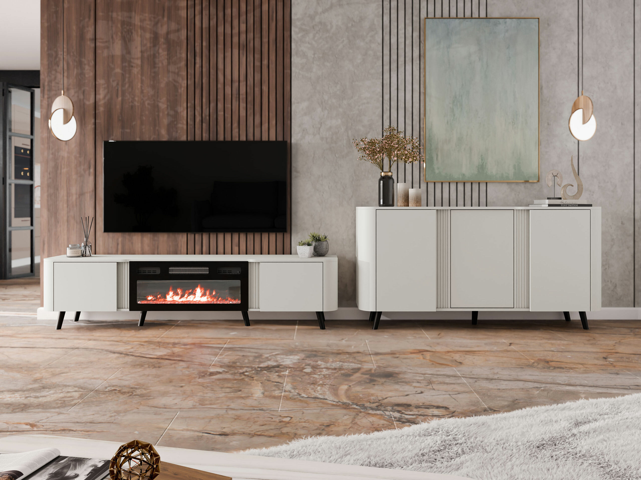 Set za dnevni boravak Charlotte 204 (Kašmir + Crna)