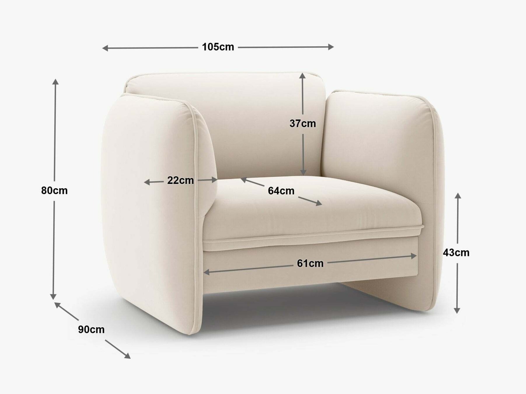 Fotelja Romsero 100 (Magic Velvet 2299)