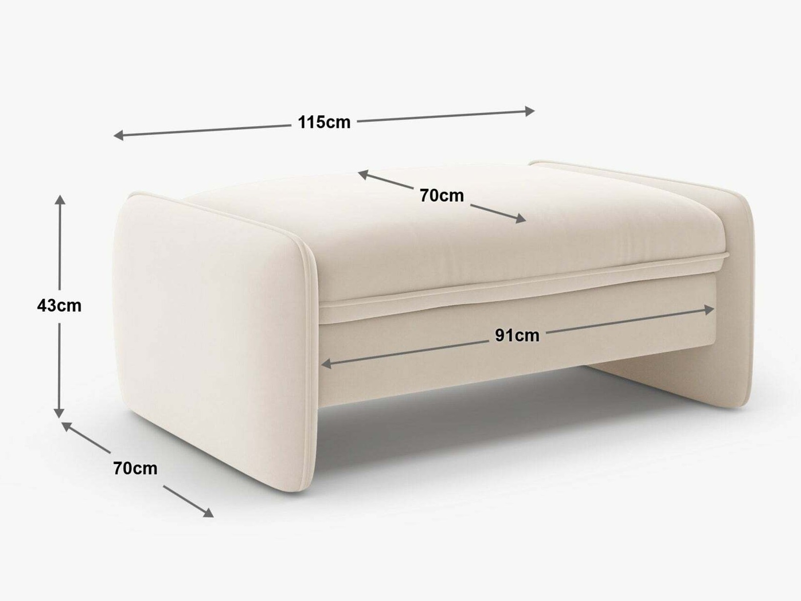 Tapecirana klupa Romsero 103 (Magic Velvet 2282)