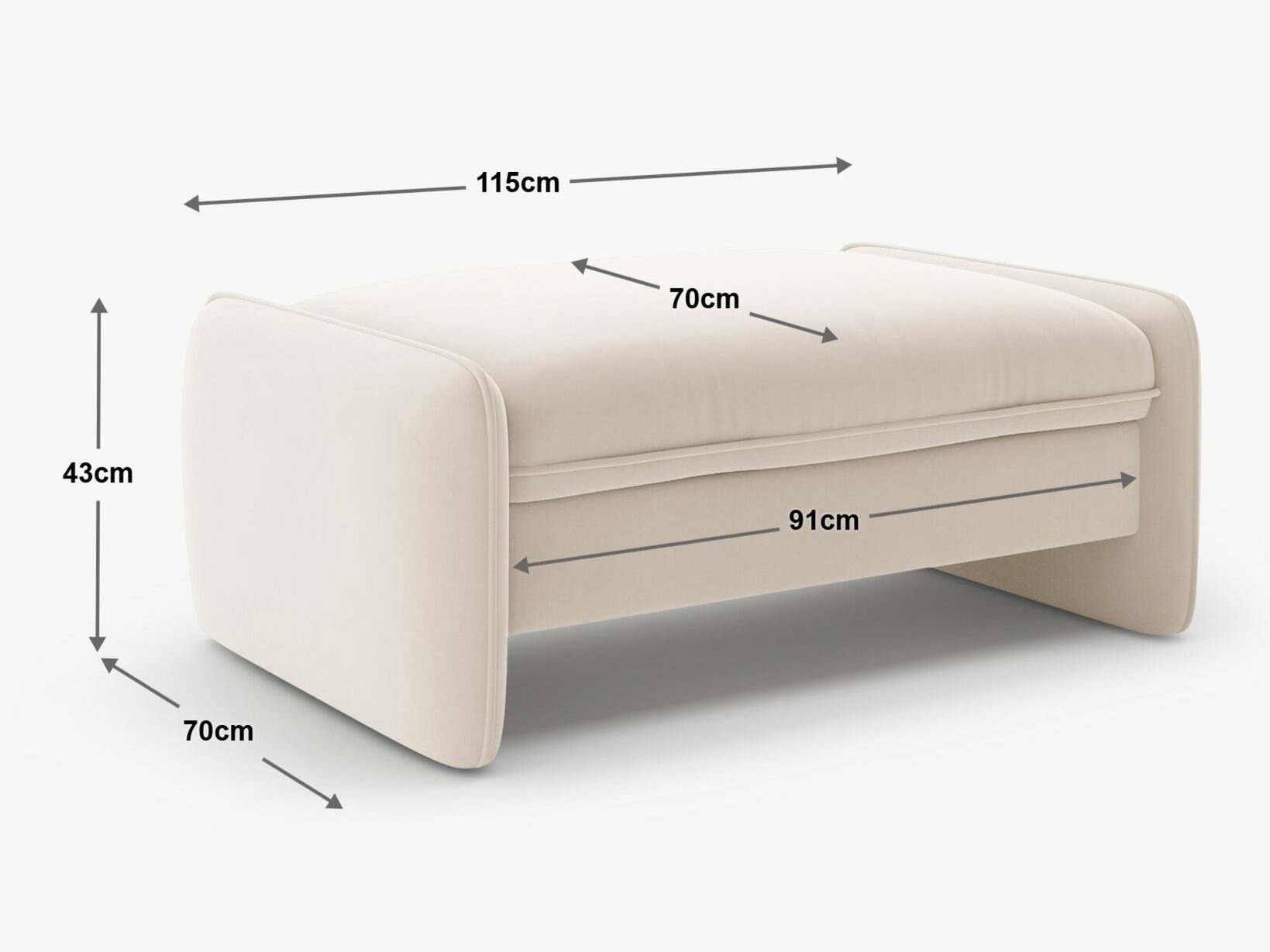 Tapecirana klupa Romsero 103 (Magic Velvet 2295)