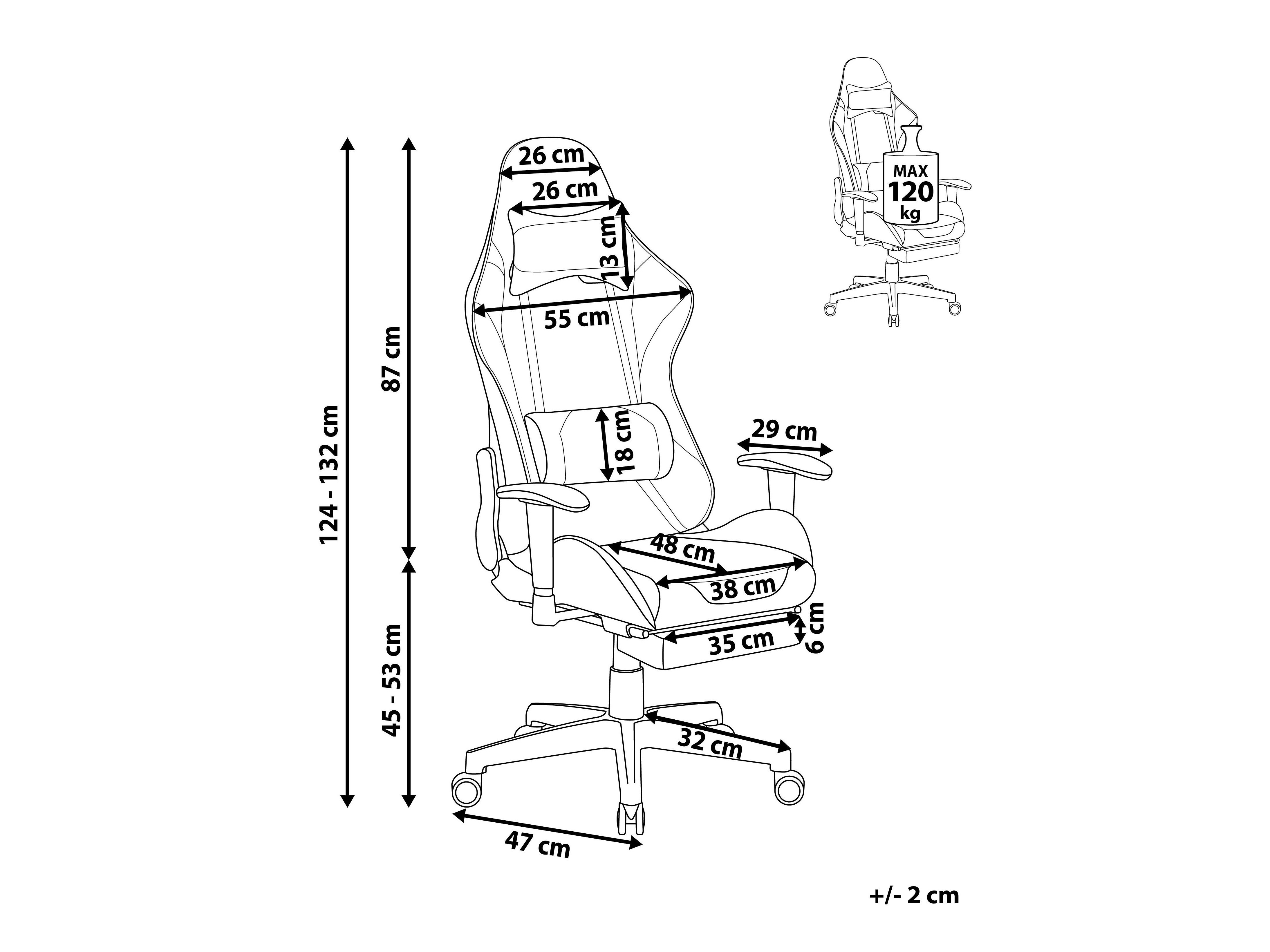 Gaming stolica Berwyn 183 (Crna + Siva)