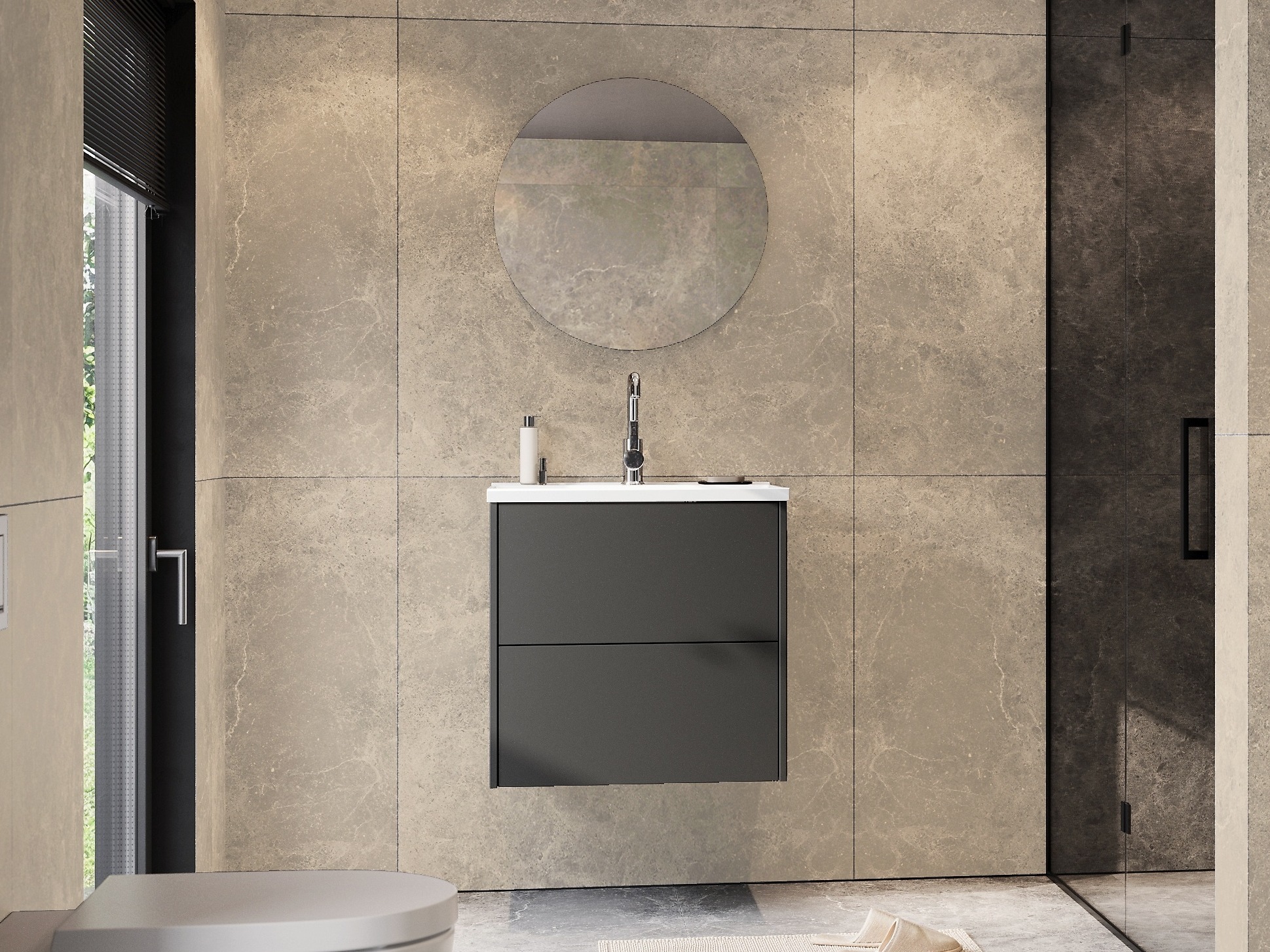 Zidni ormarić za umivaonik Sacramento 522 (Grafit)