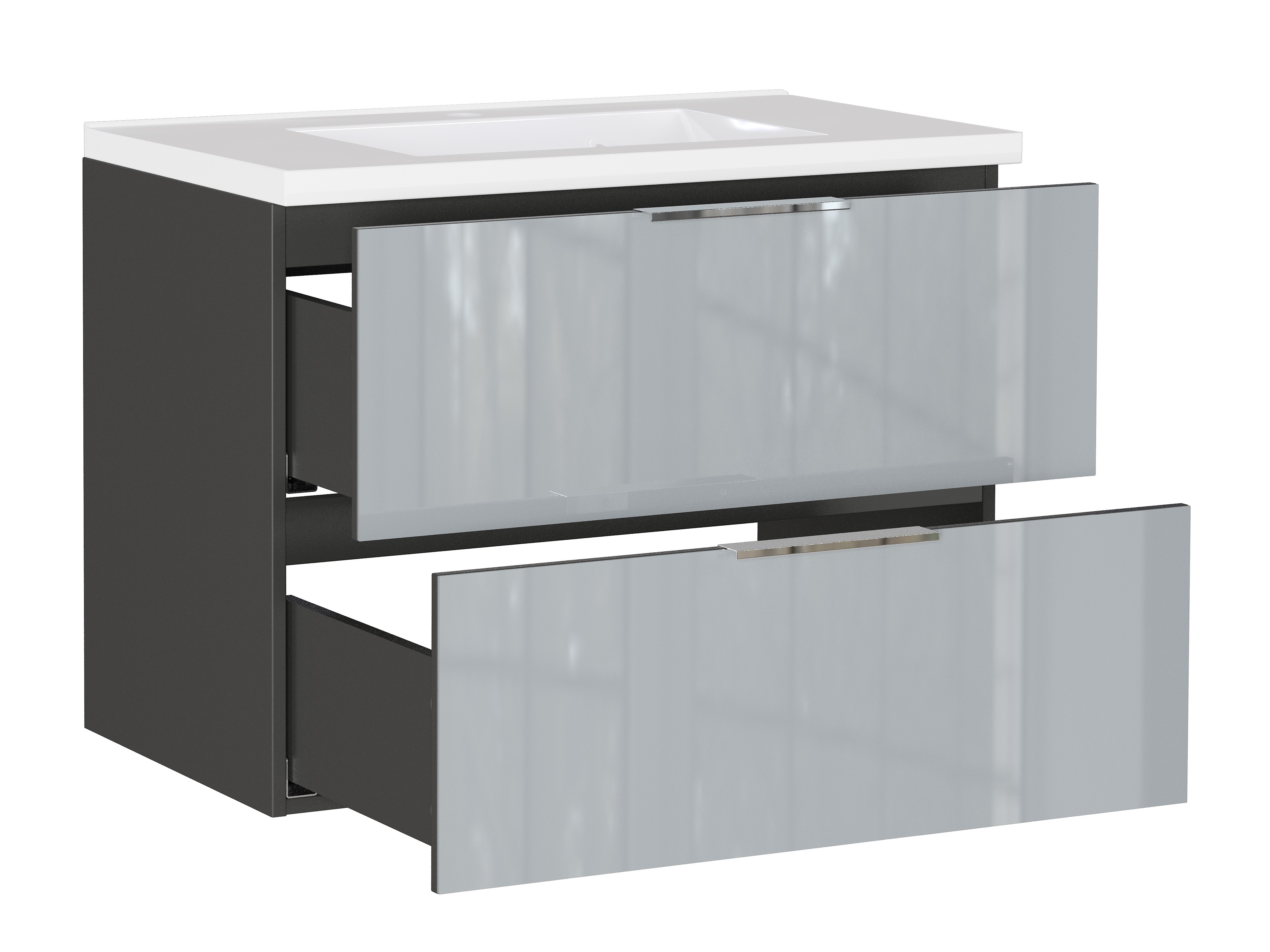 Zidni ormarić za umivaonik Sacramento 526 (Sjajno siva)