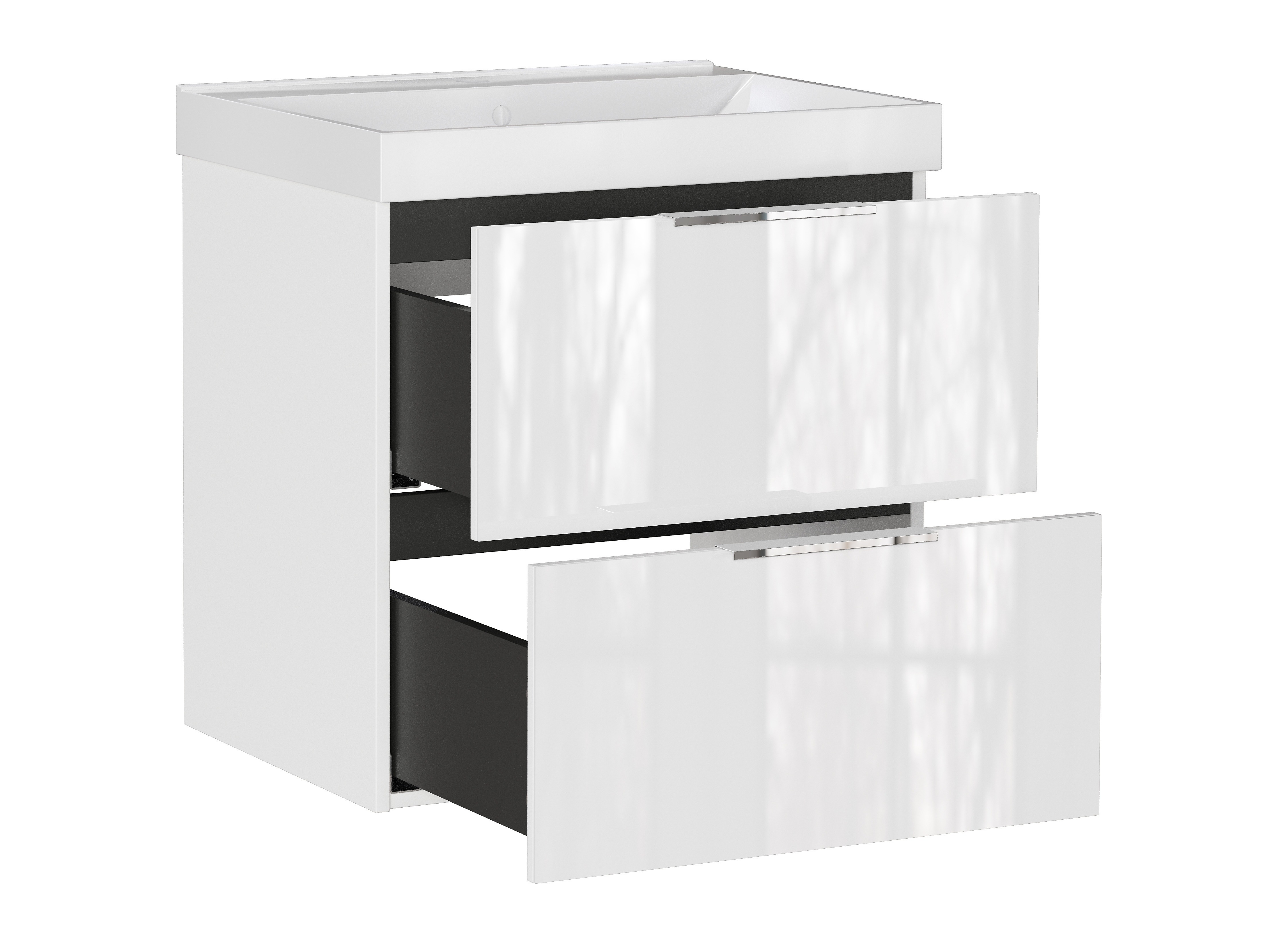 Zidni ormarić za umivaonik Sacramento 527 (Sjajno bijela)