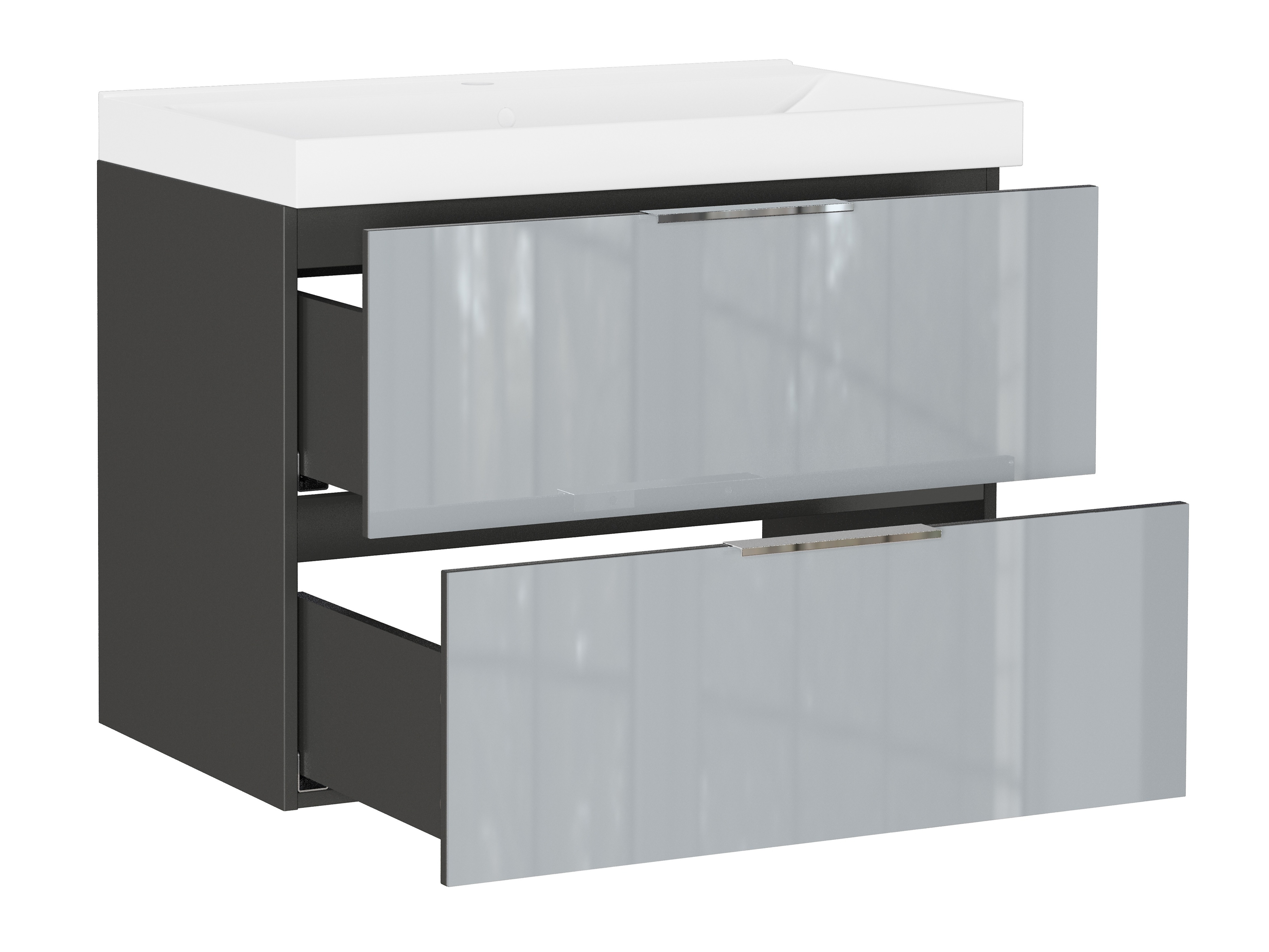 Zidni ormarić za umivaonik Sacramento 528 (Sjajno siva)