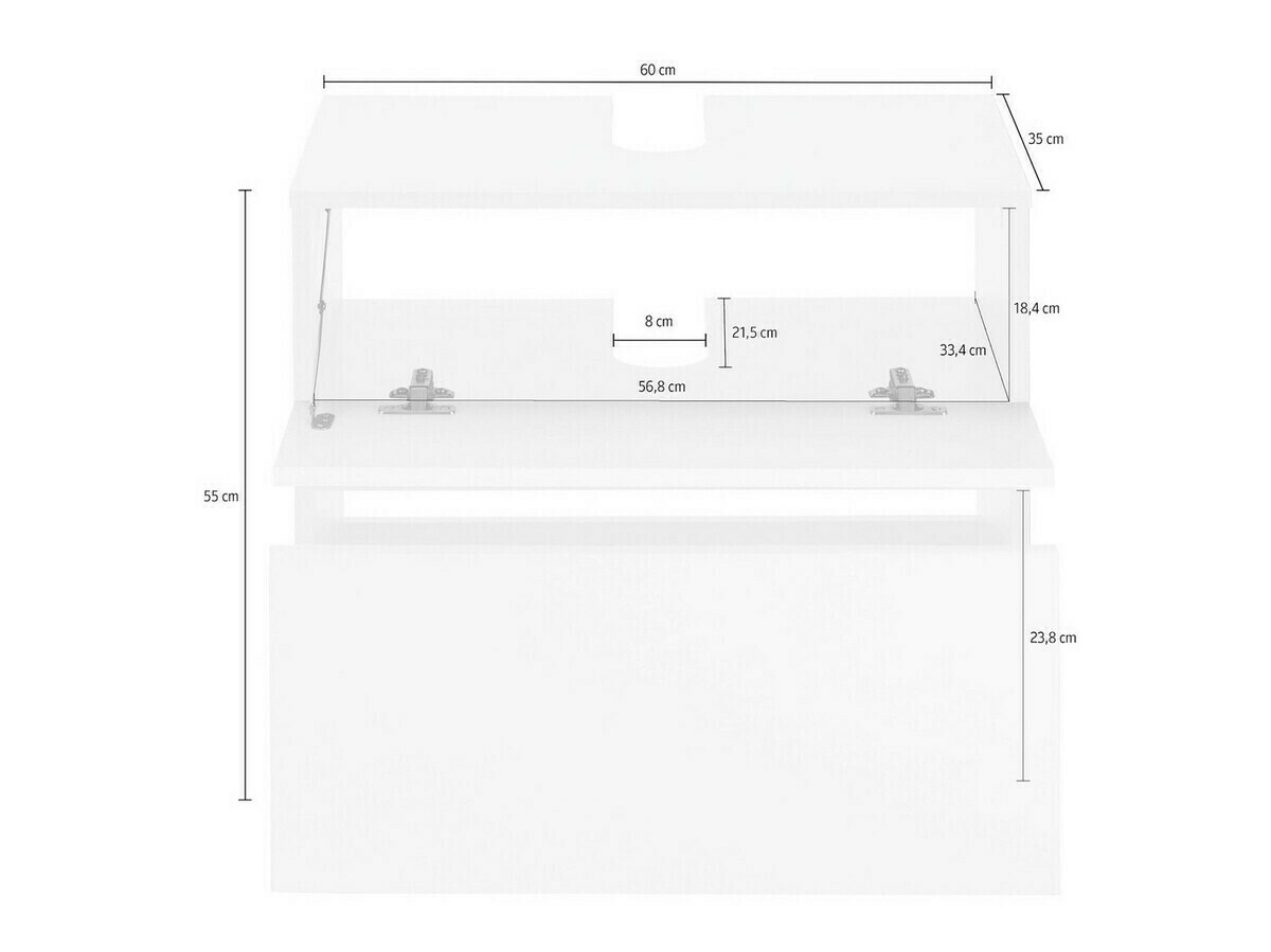 Samostojeći kupaonski ormarić za umivaonik Soncamu 110 (Antracit + Svijetli hrast)