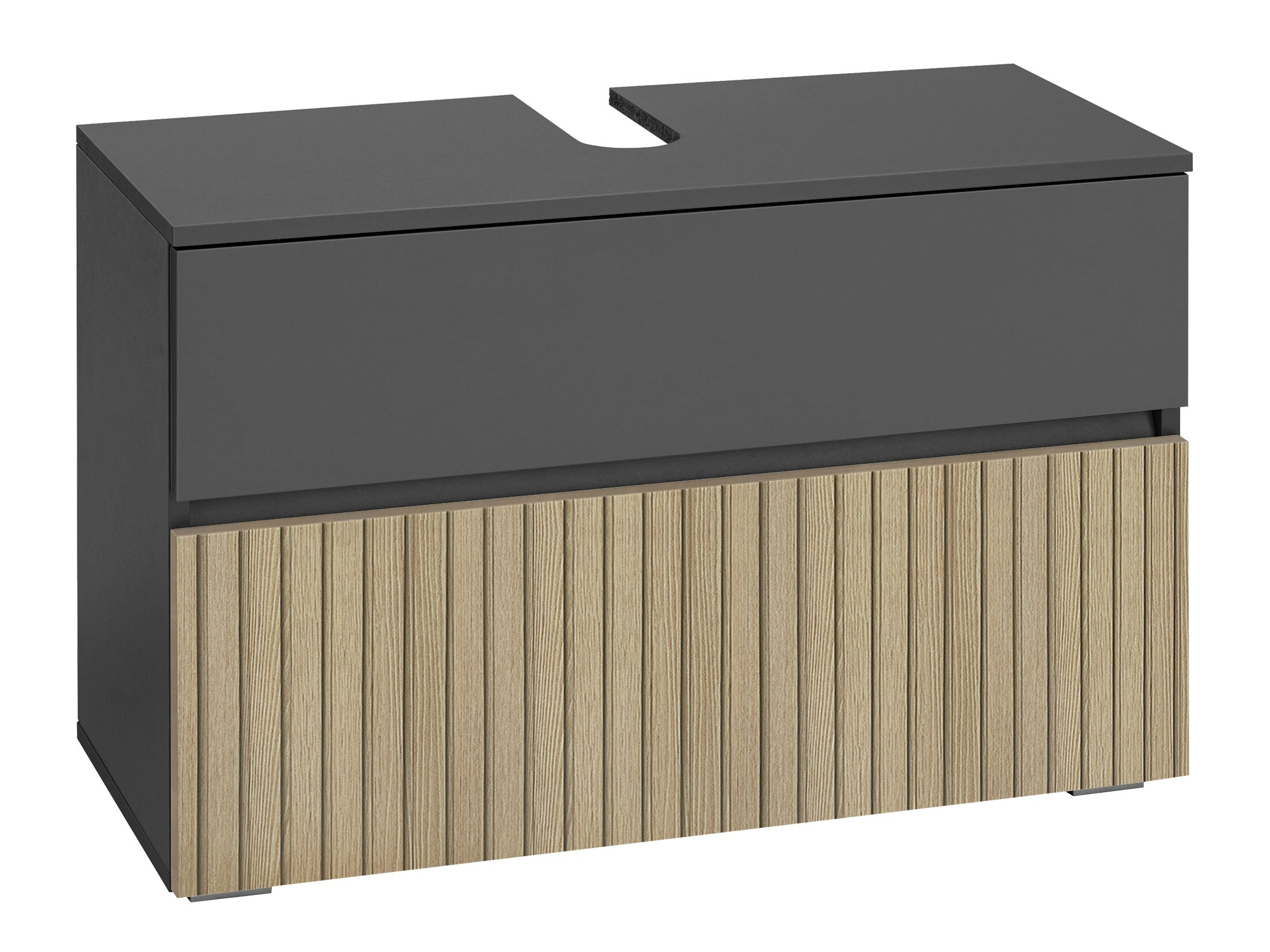 Samostojeći kupaonski ormarić za umivaonik Soncamu 109 (Antracit + Svijetli hrast)